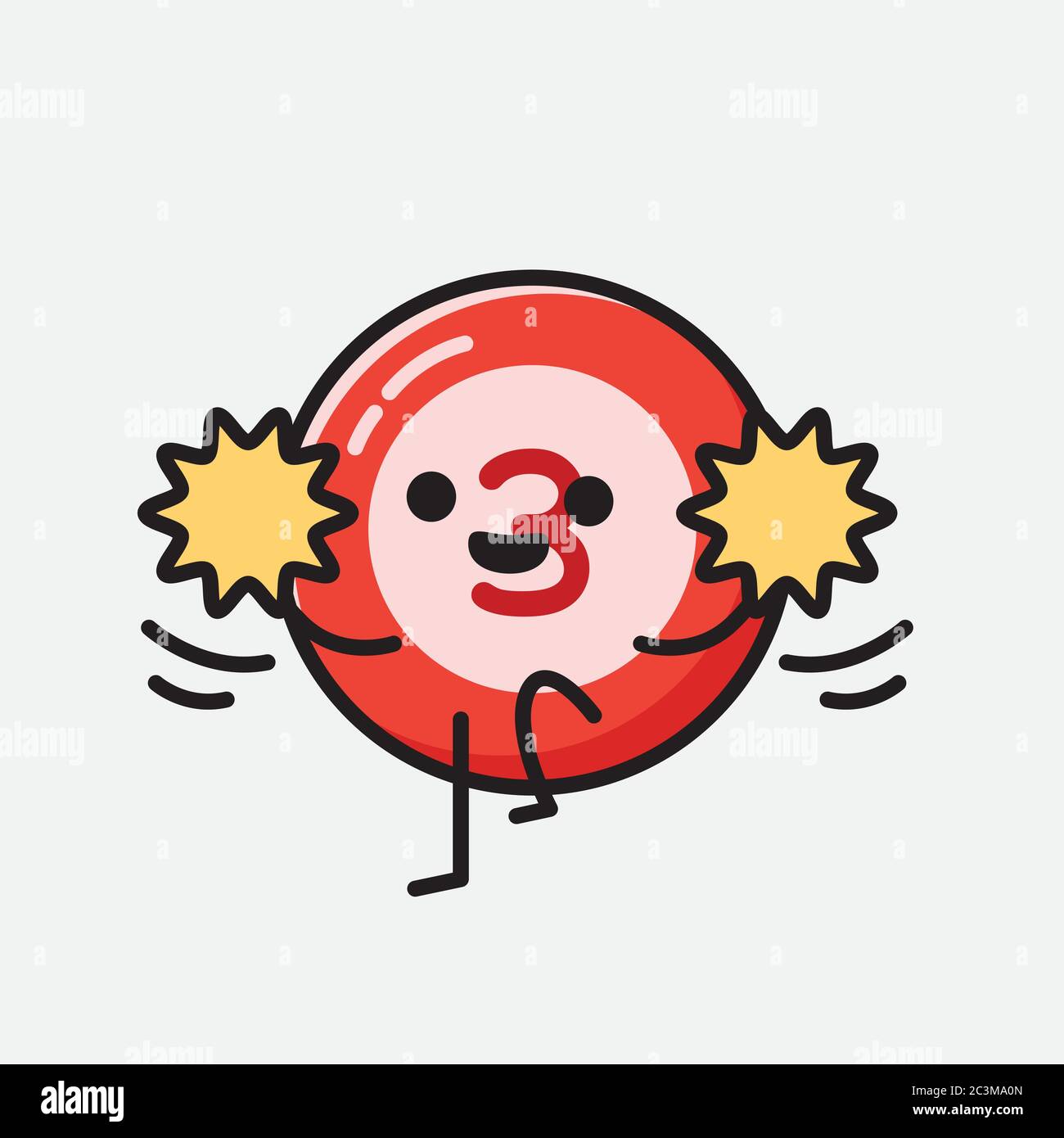 Un'illustrazione del carattere vettoriale della mascotte della sfera del Bilbardo carino nello stile di disegno piatto Illustrazione Vettoriale