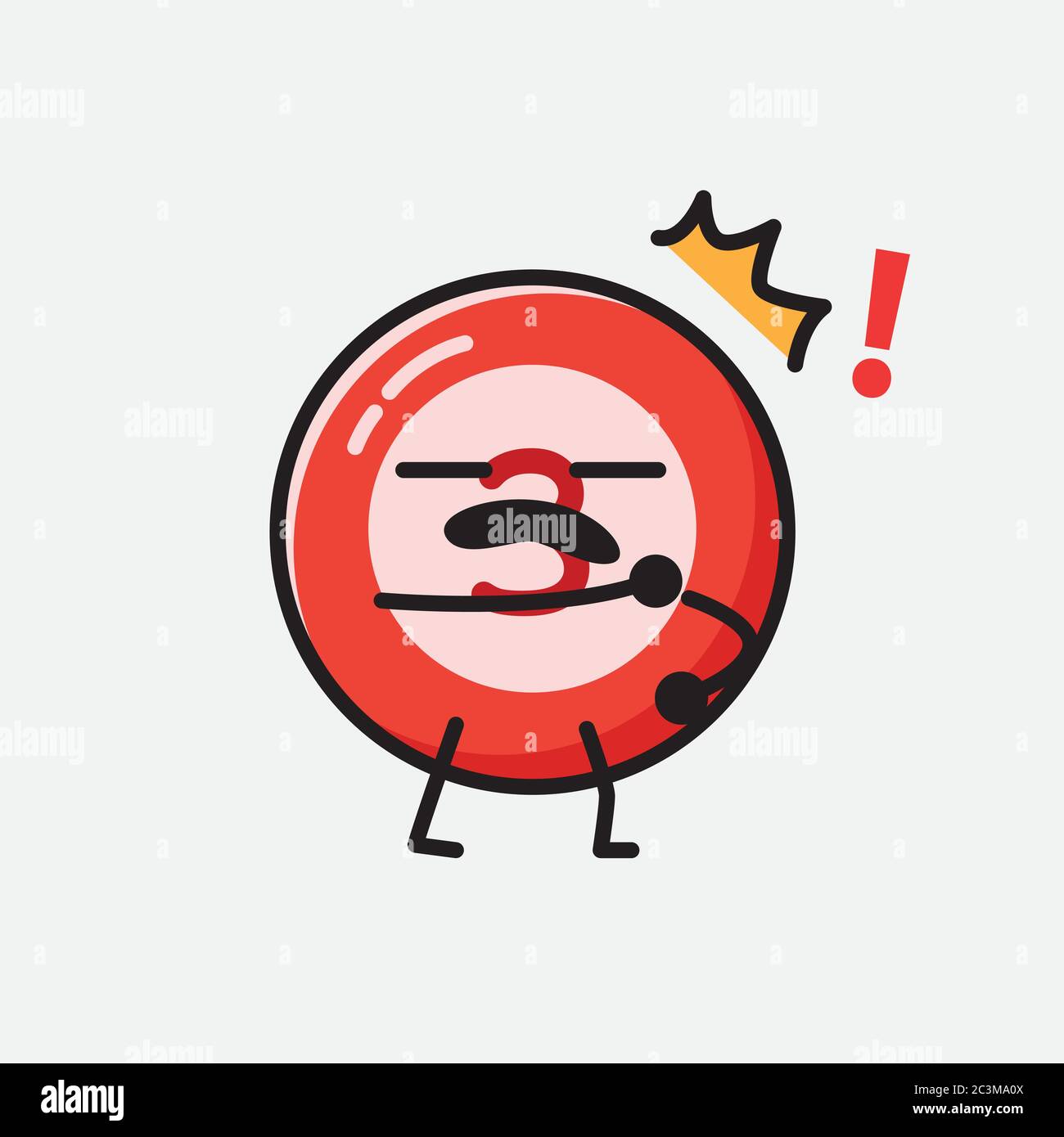 Un'illustrazione del carattere vettoriale della mascotte della sfera del Bilbardo carino nello stile di disegno piatto Illustrazione Vettoriale