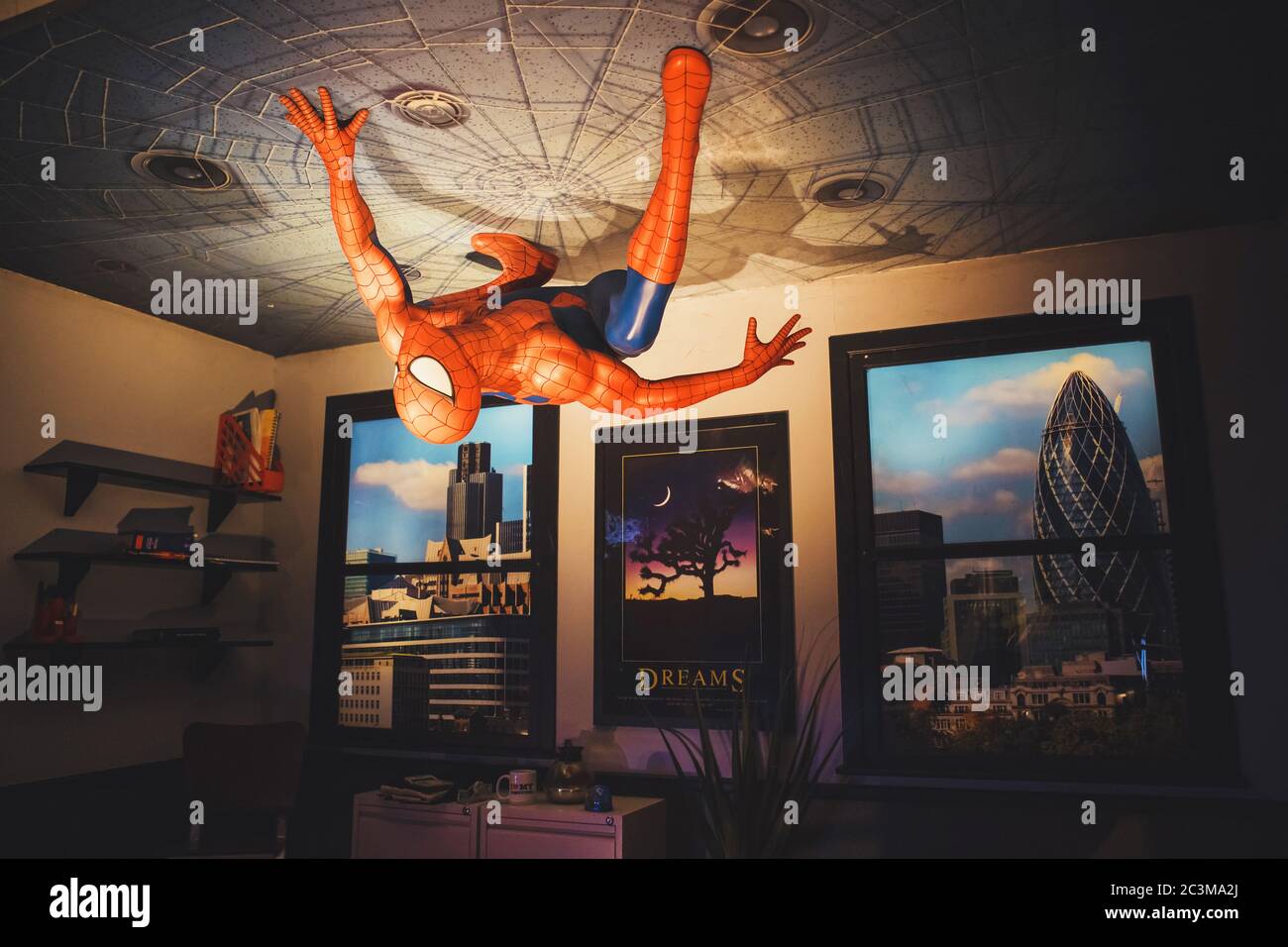 Londra, Regno Unito - 24 agosto 2017: spiderman nel museo delle cere di Madame Tussauds a Londra Foto Stock