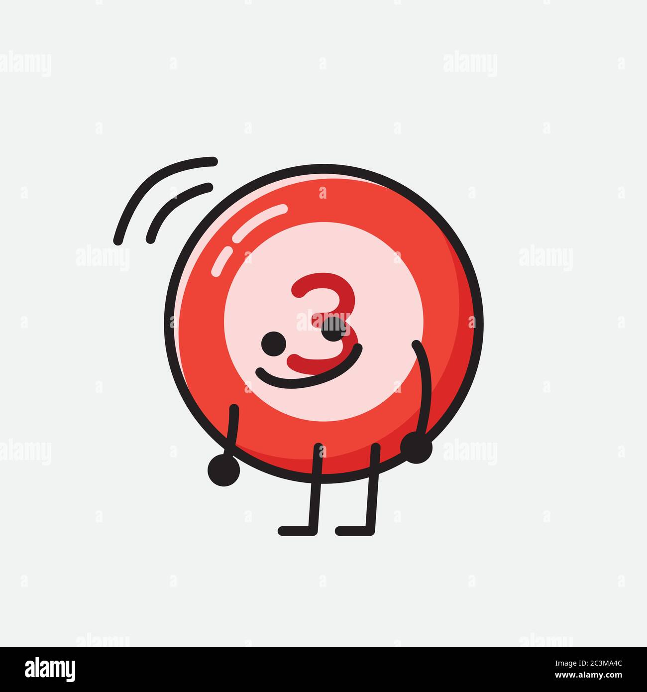 Un'illustrazione del carattere vettoriale della mascotte della sfera del Bilbardo carino nello stile di disegno piatto Illustrazione Vettoriale