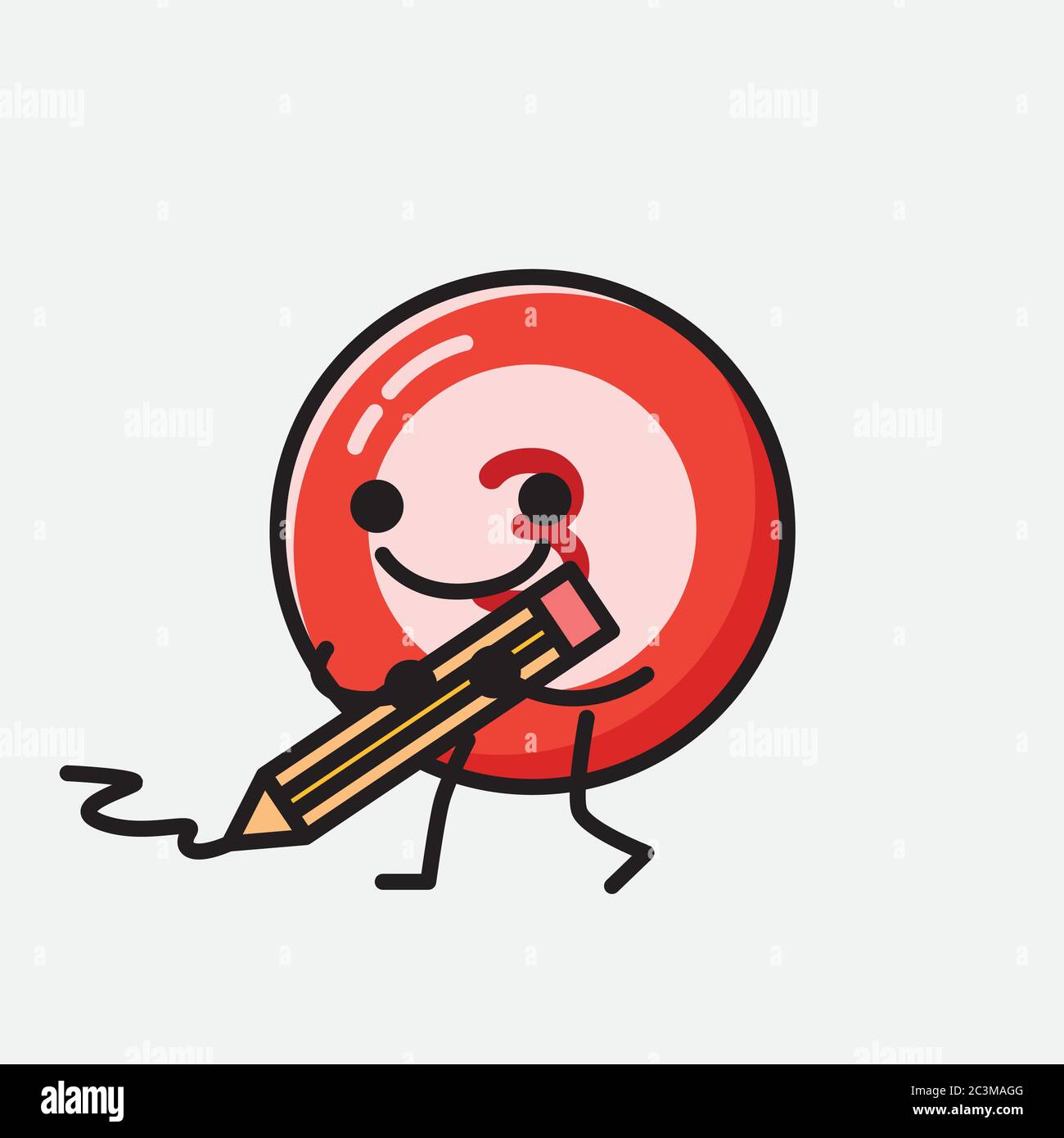 Un'illustrazione del carattere vettoriale della mascotte della sfera del Bilbardo carino nello stile di disegno piatto Illustrazione Vettoriale