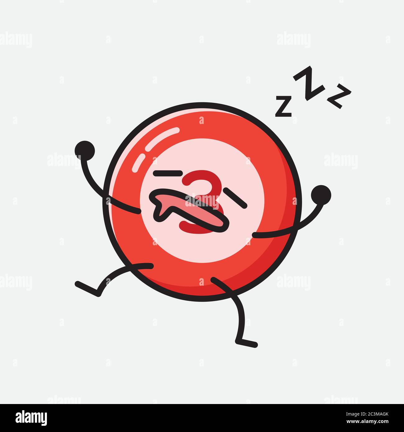 Un'illustrazione del carattere vettoriale della mascotte della sfera del Bilbardo carino nello stile di disegno piatto Illustrazione Vettoriale