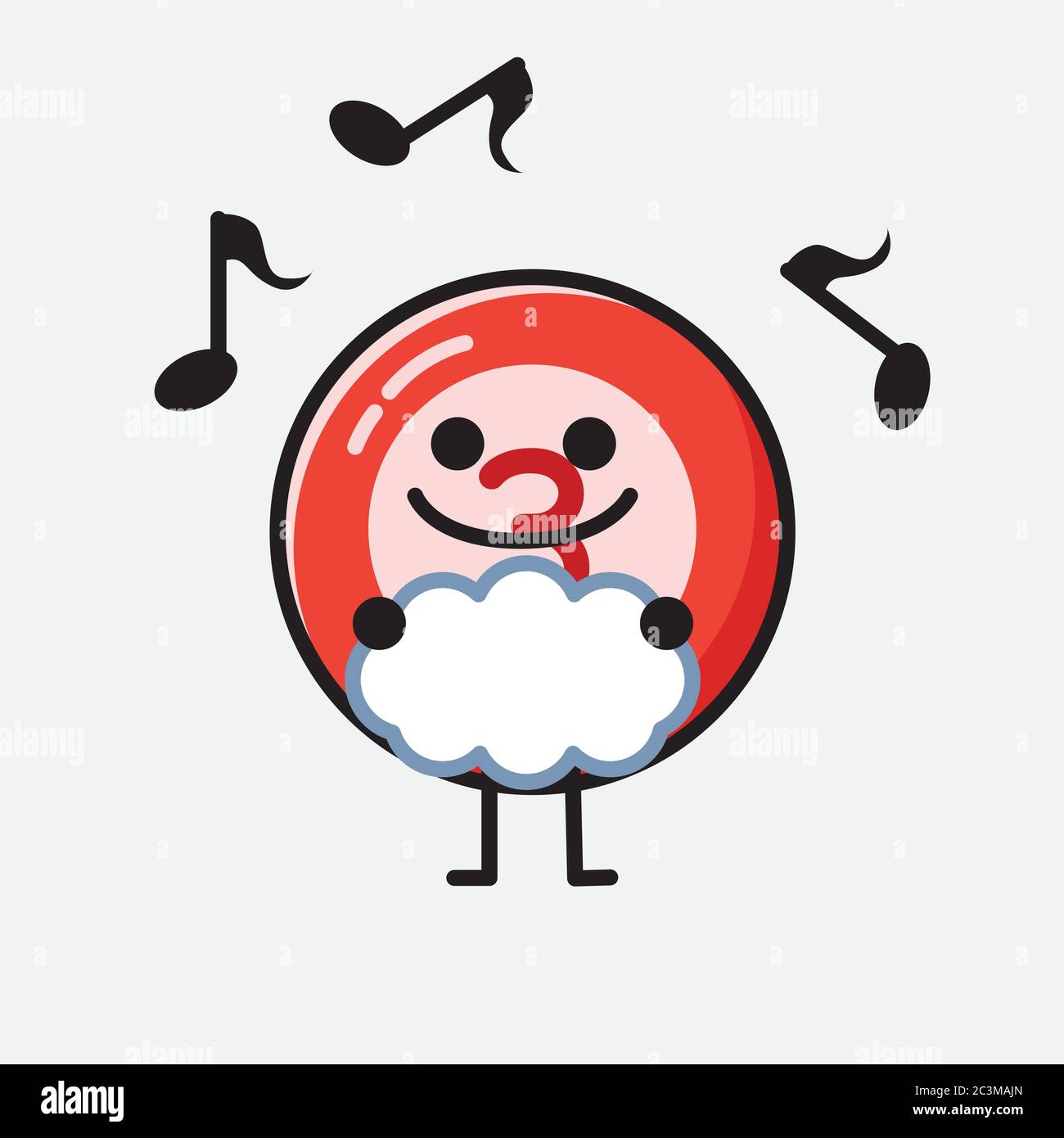 Un'illustrazione del carattere vettoriale della mascotte della sfera del Bilbardo carino nello stile di disegno piatto Illustrazione Vettoriale