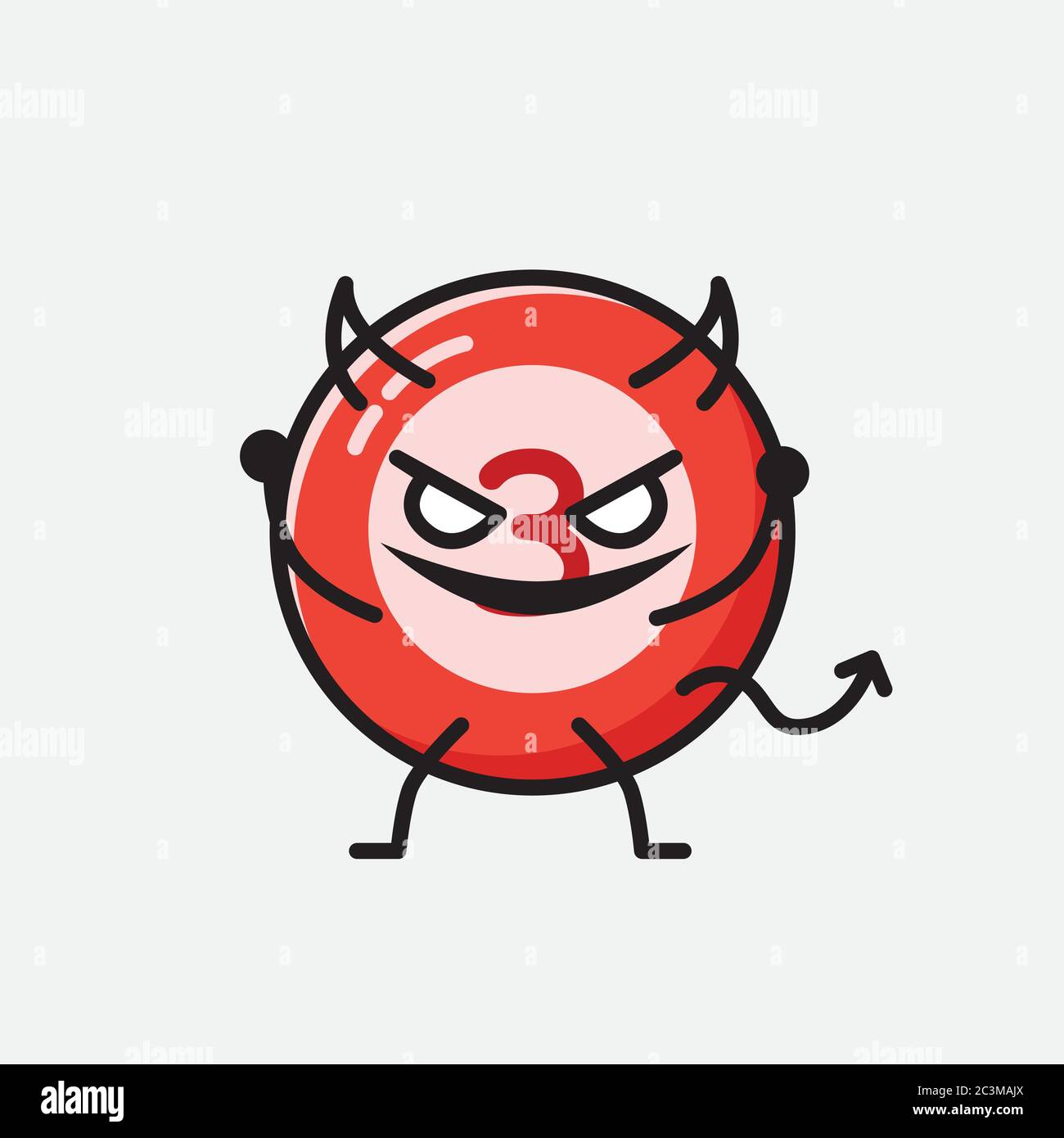 Un'illustrazione del carattere vettoriale della mascotte della sfera del Bilbardo carino nello stile di disegno piatto Illustrazione Vettoriale