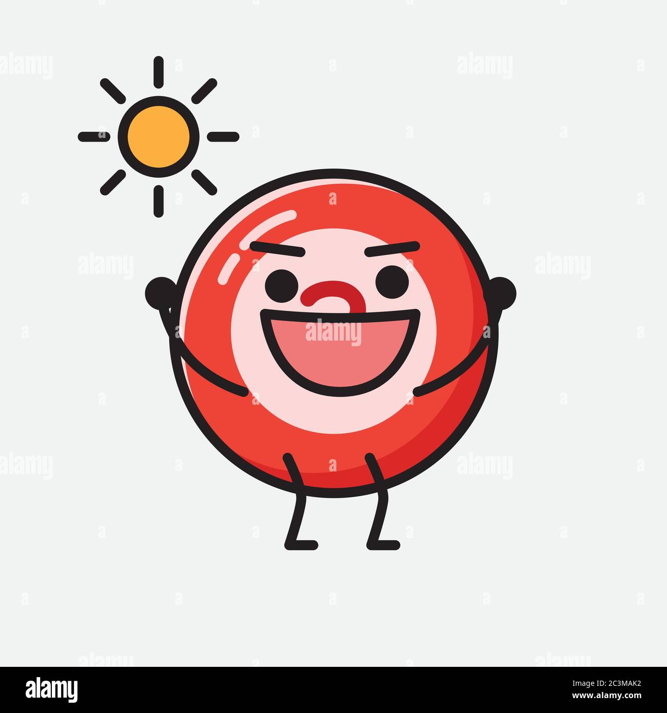 Un'illustrazione del carattere vettoriale della mascotte della sfera del Bilbardo carino nello stile di disegno piatto Illustrazione Vettoriale