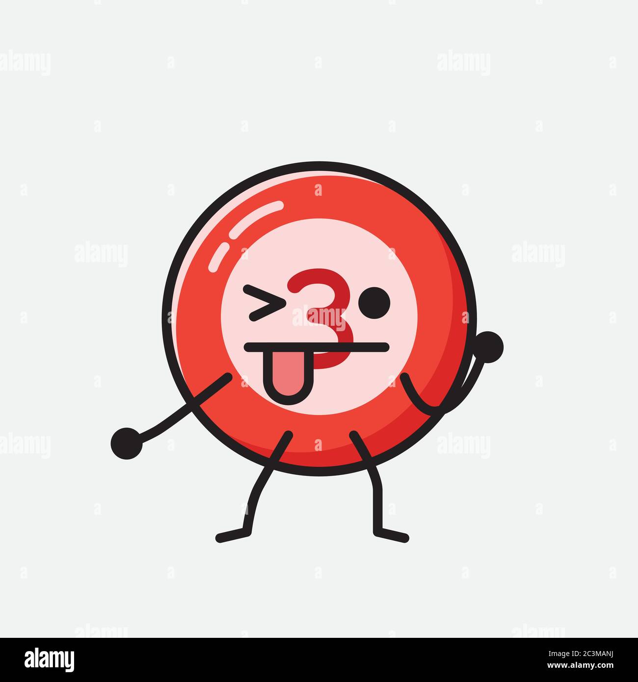 Un'illustrazione del carattere vettoriale della mascotte della sfera del Bilbardo carino nello stile di disegno piatto Illustrazione Vettoriale