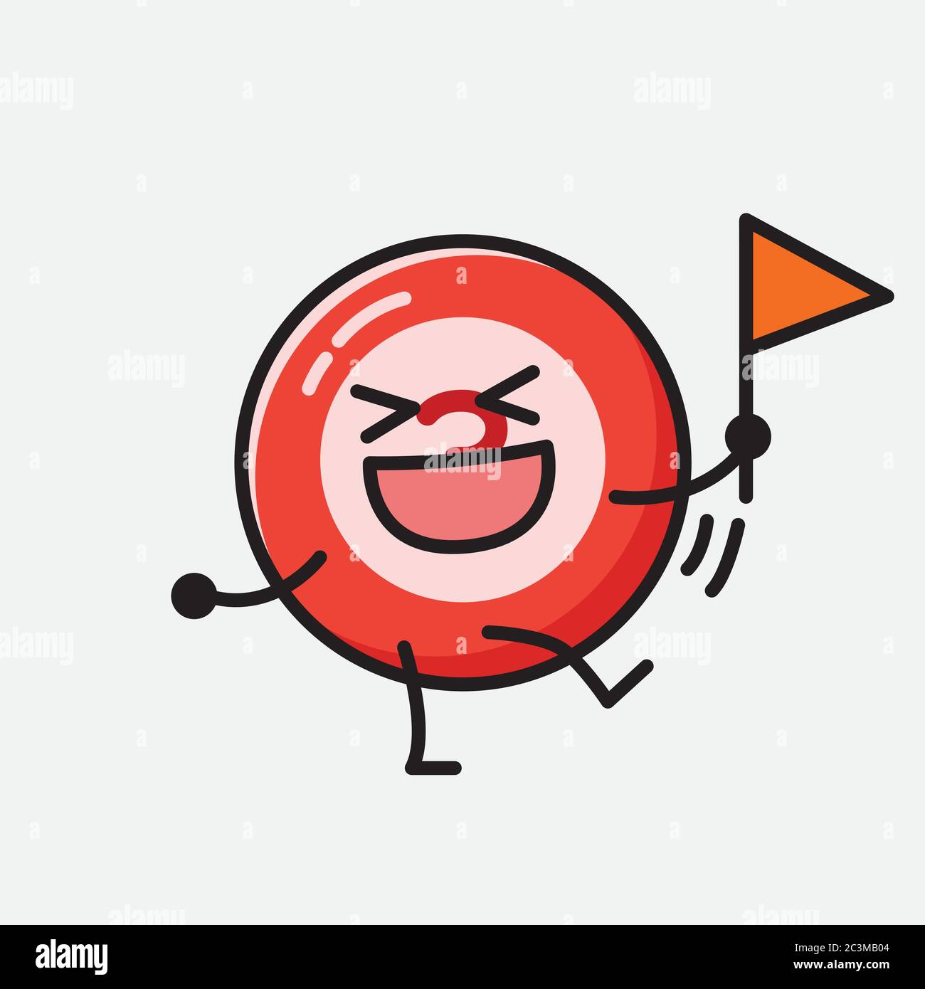 Un'illustrazione del carattere vettoriale della mascotte della sfera del Bilbardo carino nello stile di disegno piatto Illustrazione Vettoriale