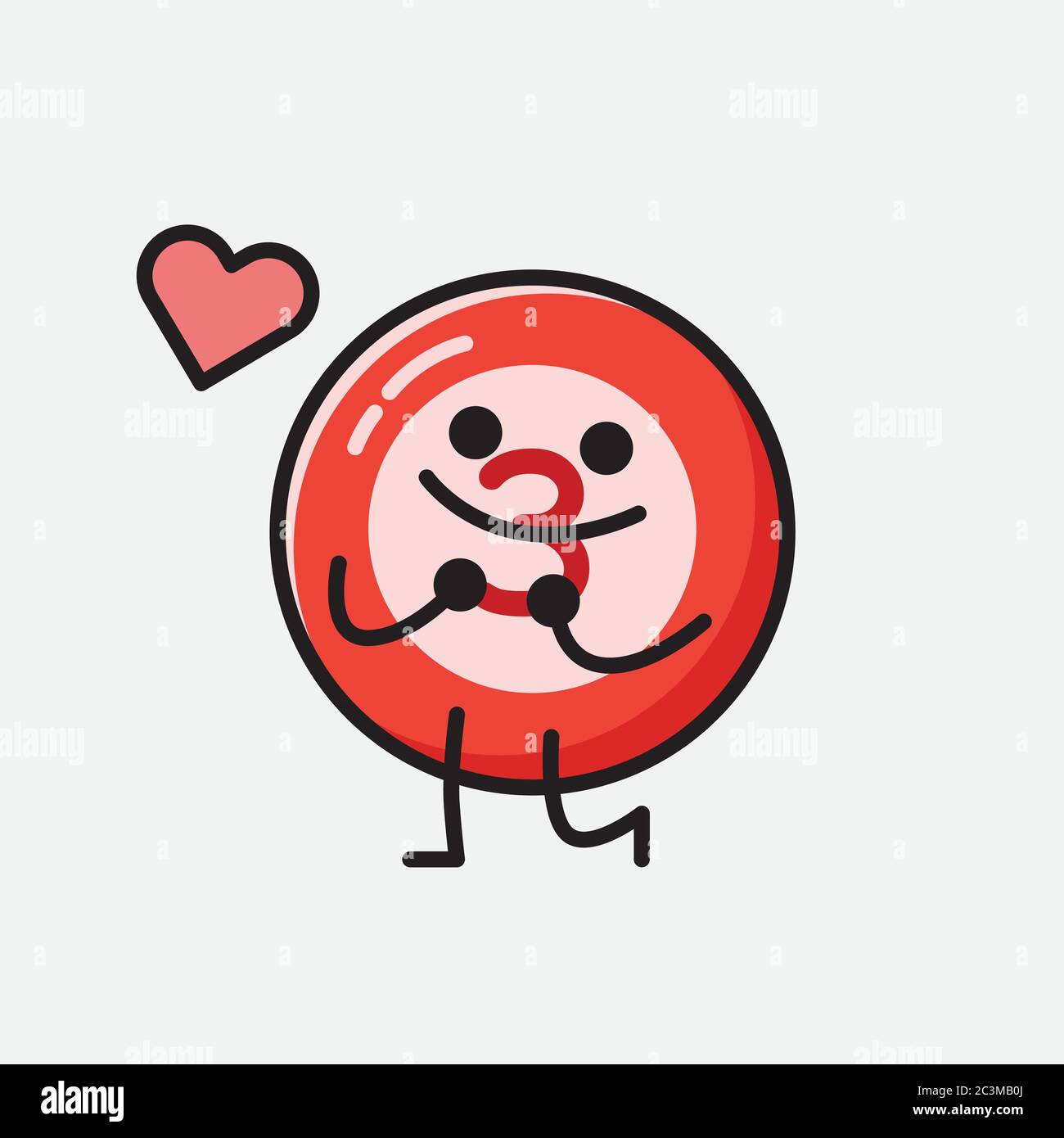 Un'illustrazione del carattere vettoriale della mascotte della sfera del Bilbardo carino nello stile di disegno piatto Illustrazione Vettoriale