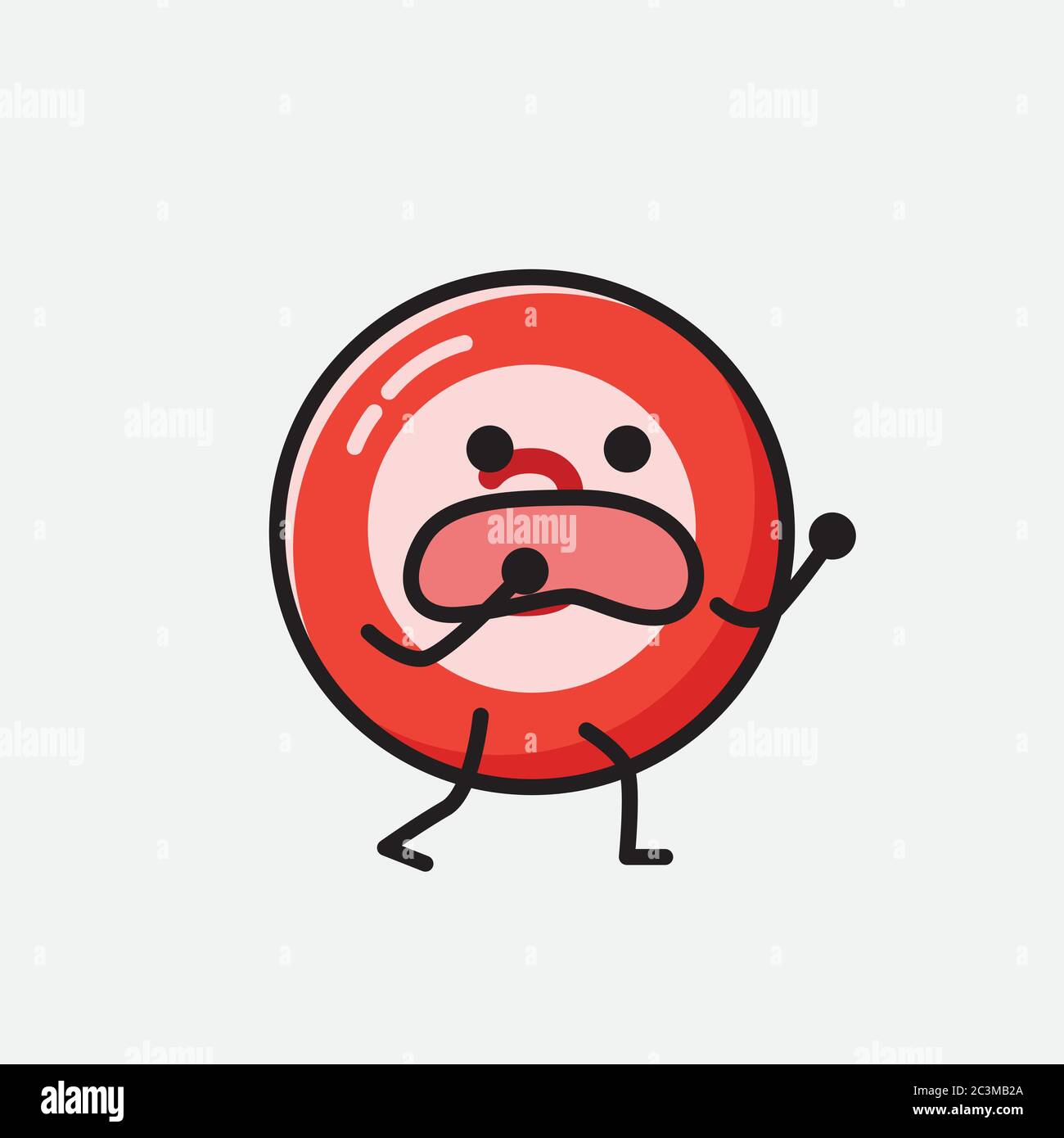 Un'illustrazione del carattere vettoriale della mascotte della sfera del Bilbardo carino nello stile di disegno piatto Illustrazione Vettoriale