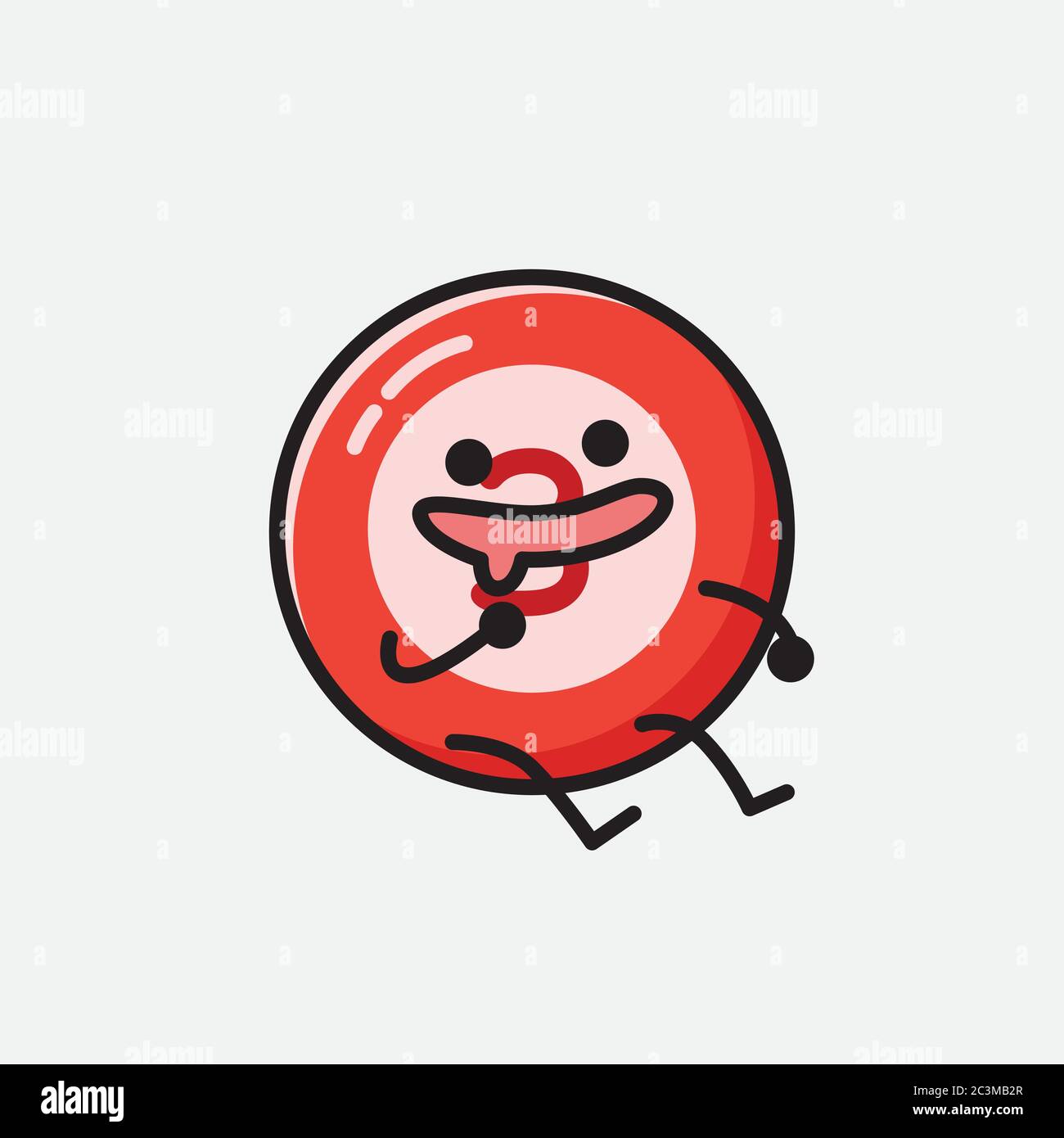 Un'illustrazione del carattere vettoriale della mascotte della sfera del Bilbardo carino nello stile di disegno piatto Illustrazione Vettoriale