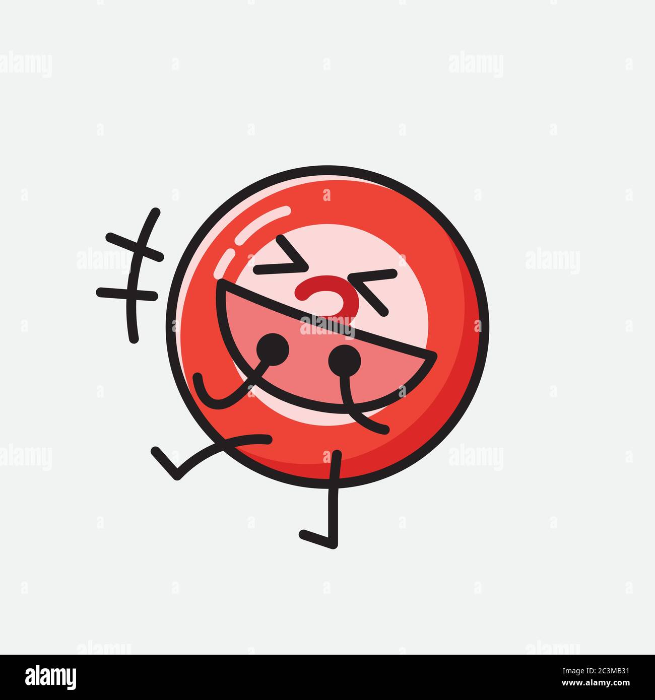 Un'illustrazione del carattere vettoriale della mascotte della sfera del Bilbardo carino nello stile di disegno piatto Illustrazione Vettoriale