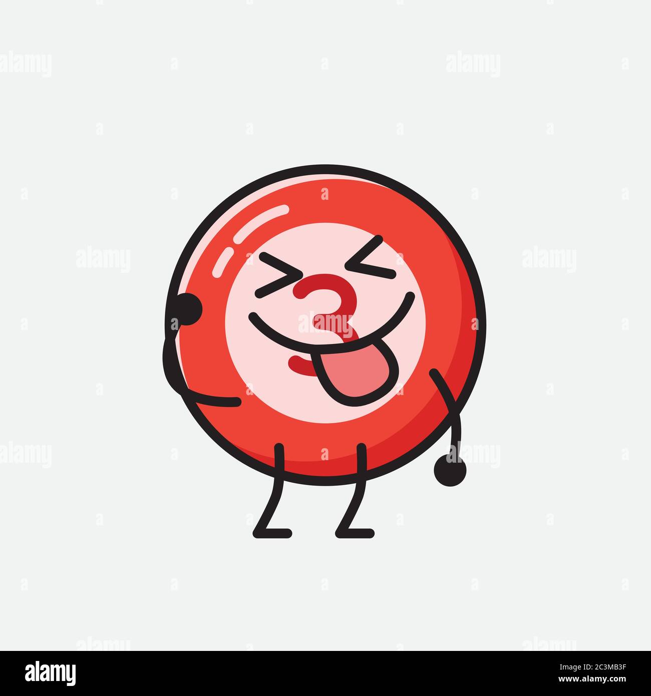 Un'illustrazione del carattere vettoriale della mascotte della sfera del Bilbardo carino nello stile di disegno piatto Illustrazione Vettoriale