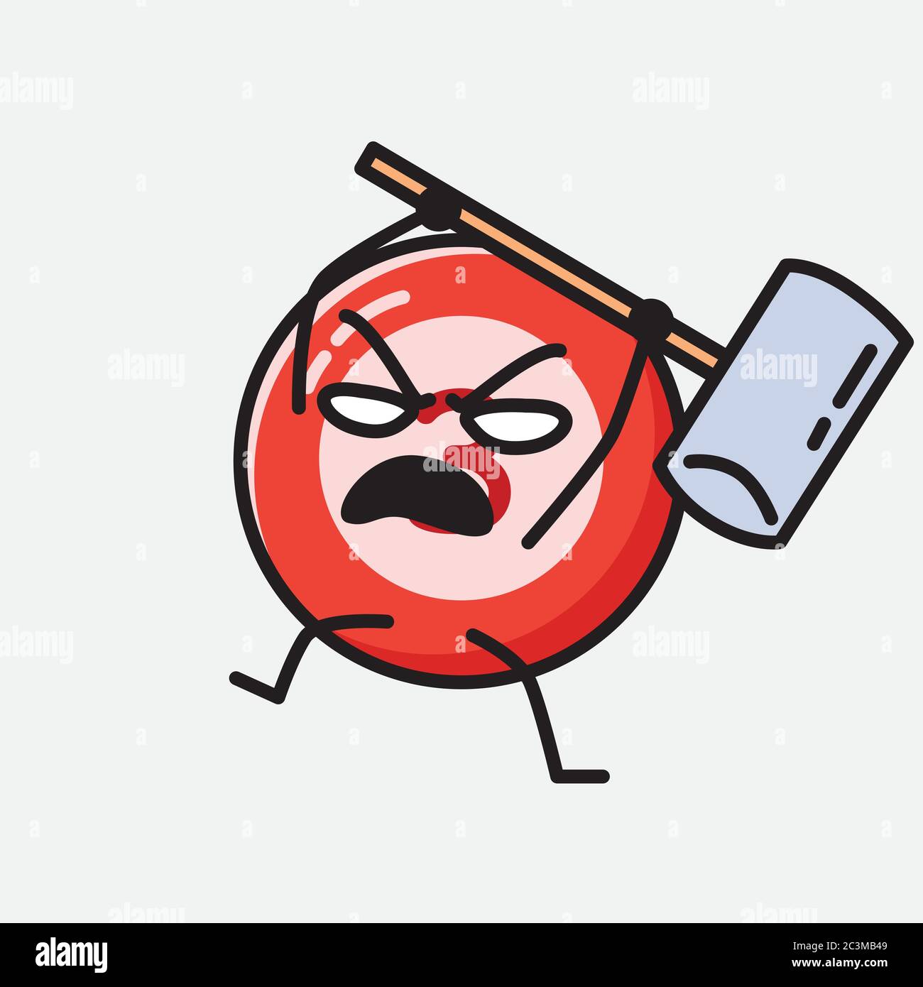 Un'illustrazione del carattere vettoriale della mascotte della sfera del Bilbardo carino nello stile di disegno piatto Illustrazione Vettoriale