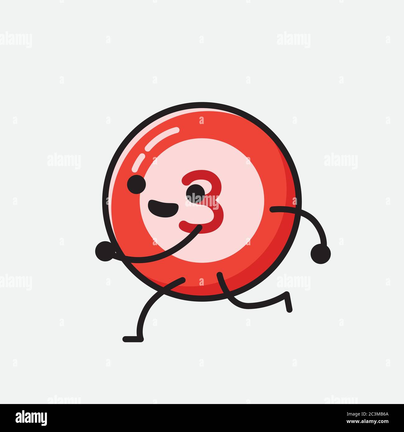 Un'illustrazione del carattere vettoriale della mascotte della sfera del Bilbardo carino nello stile di disegno piatto Illustrazione Vettoriale