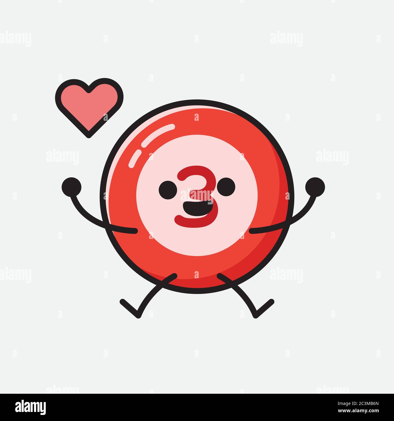 Un'illustrazione del carattere vettoriale della mascotte della sfera del Bilbardo carino nello stile di disegno piatto Illustrazione Vettoriale