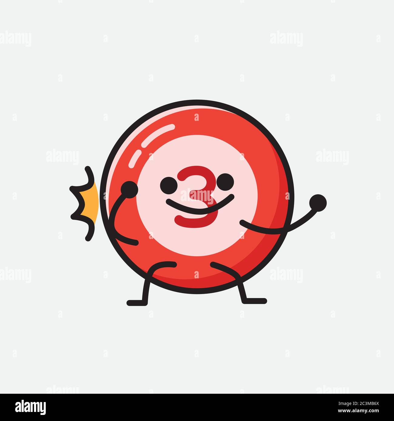 Un'illustrazione del carattere vettoriale della mascotte della sfera del Bilbardo carino nello stile di disegno piatto Illustrazione Vettoriale