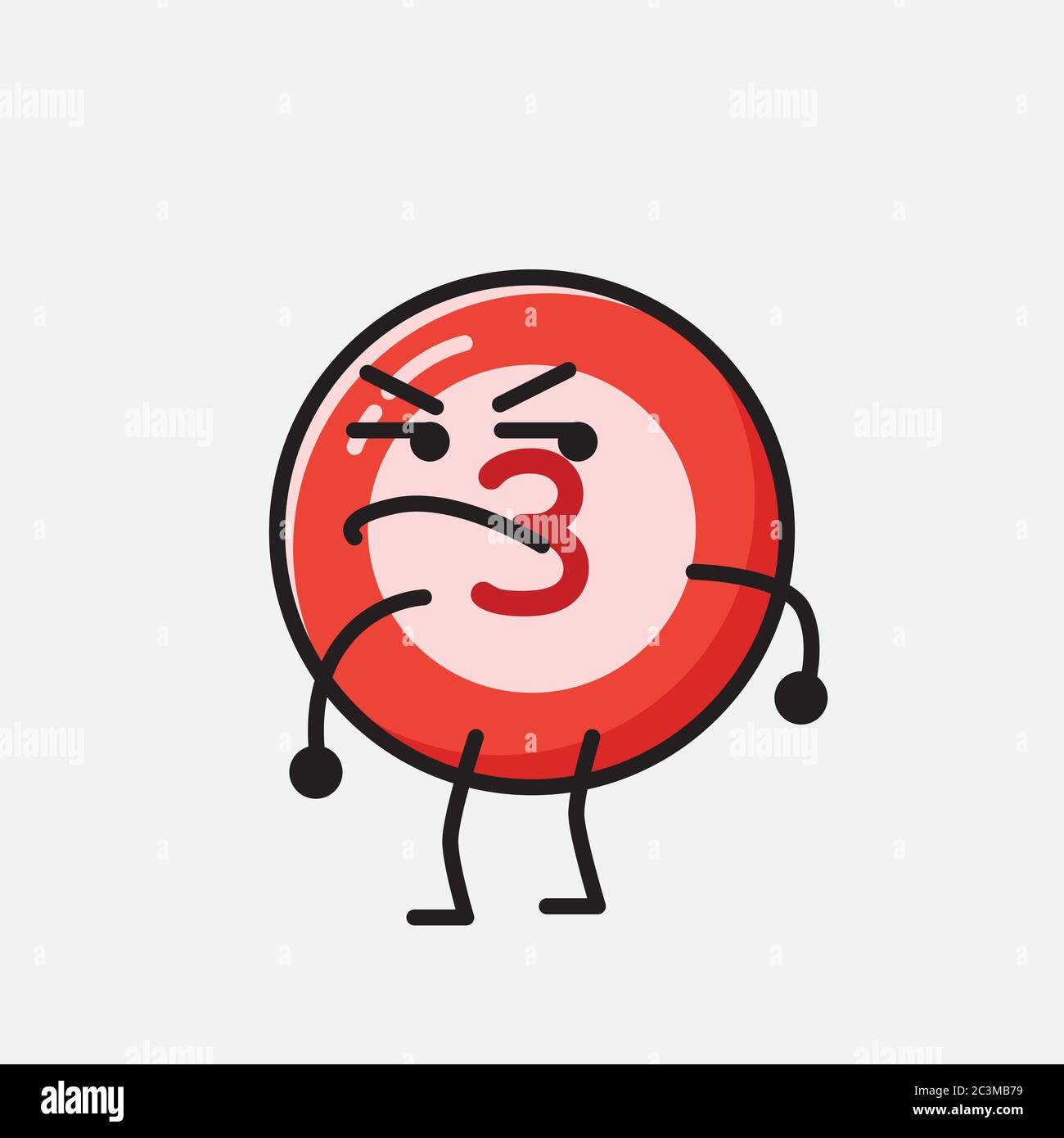 Un'illustrazione del carattere vettoriale della mascotte della sfera del Bilbardo carino nello stile di disegno piatto Illustrazione Vettoriale