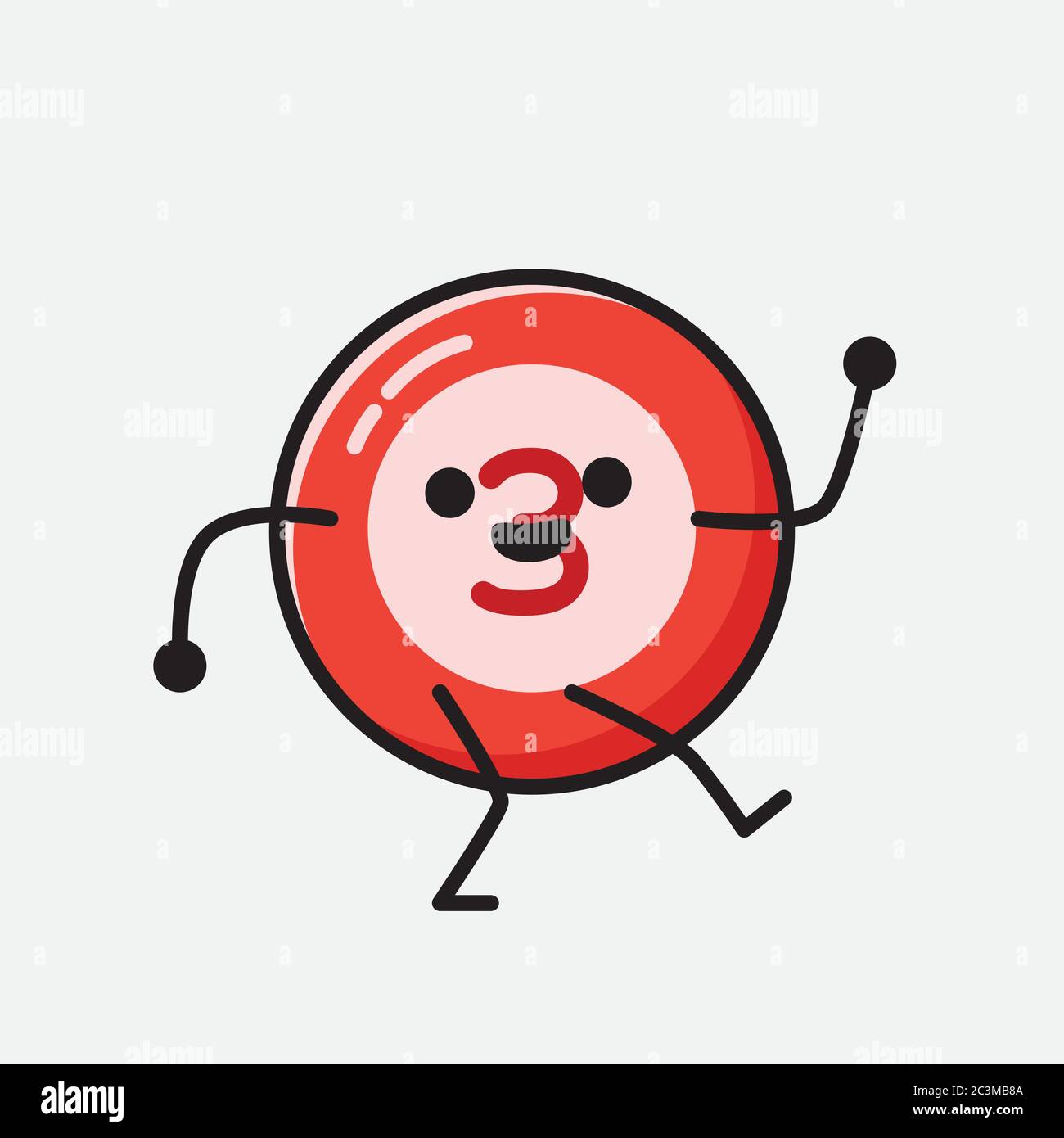 Un'illustrazione del carattere vettoriale della mascotte della sfera del Bilbardo carino nello stile di disegno piatto Illustrazione Vettoriale