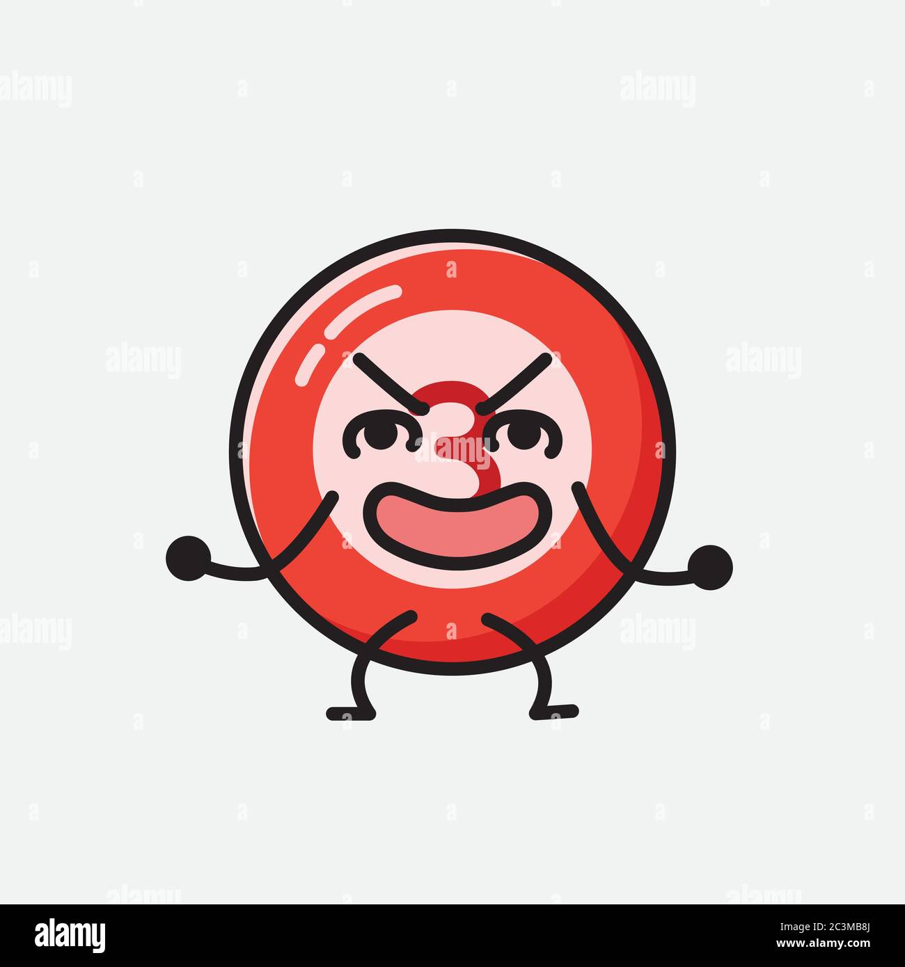 Un'illustrazione del carattere vettoriale della mascotte della sfera del Bilbardo carino nello stile di disegno piatto Illustrazione Vettoriale