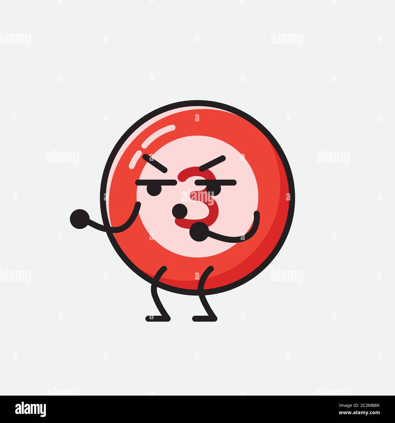 Un'illustrazione del carattere vettoriale della mascotte della sfera del Bilbardo carino nello stile di disegno piatto Illustrazione Vettoriale