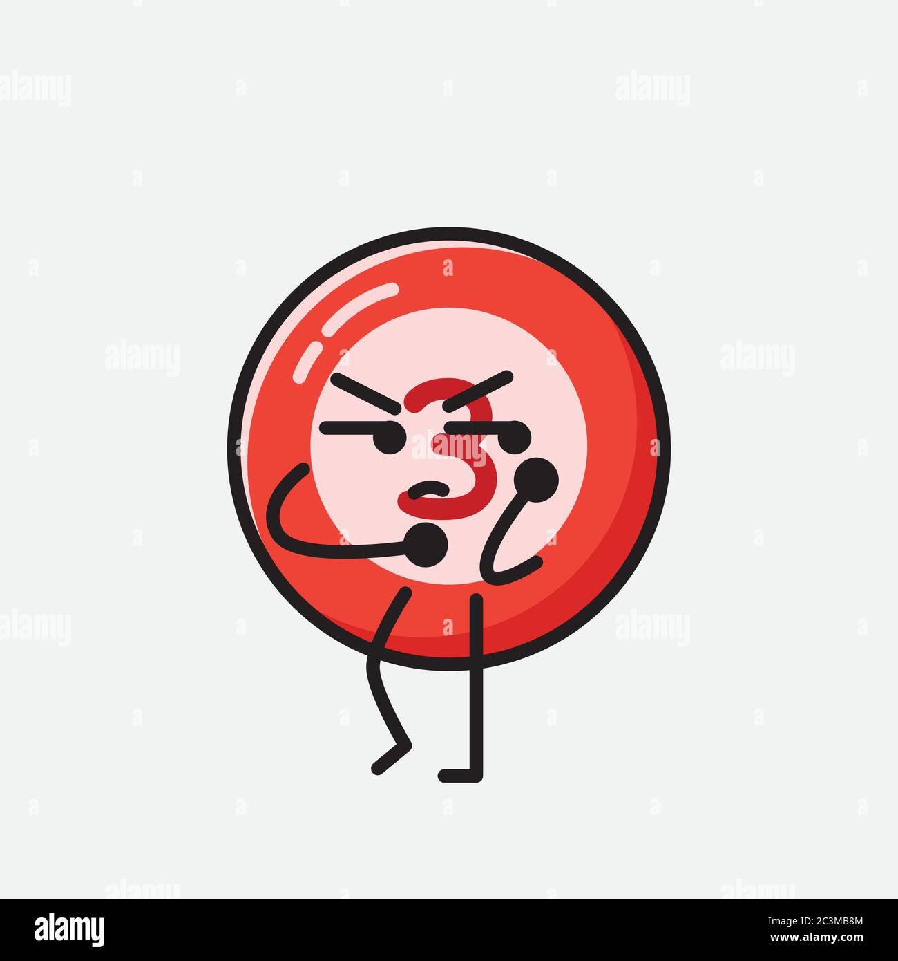 Un'illustrazione del carattere vettoriale della mascotte della sfera del Bilbardo carino nello stile di disegno piatto Illustrazione Vettoriale