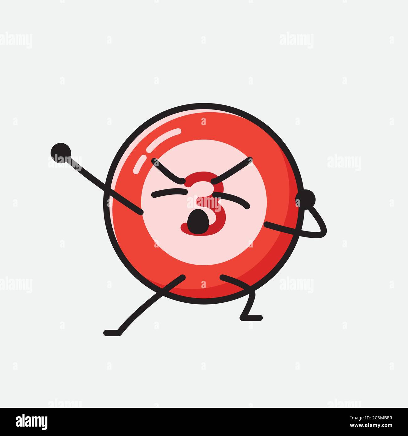 Un'illustrazione del carattere vettoriale della mascotte della sfera del Bilbardo carino nello stile di disegno piatto Illustrazione Vettoriale