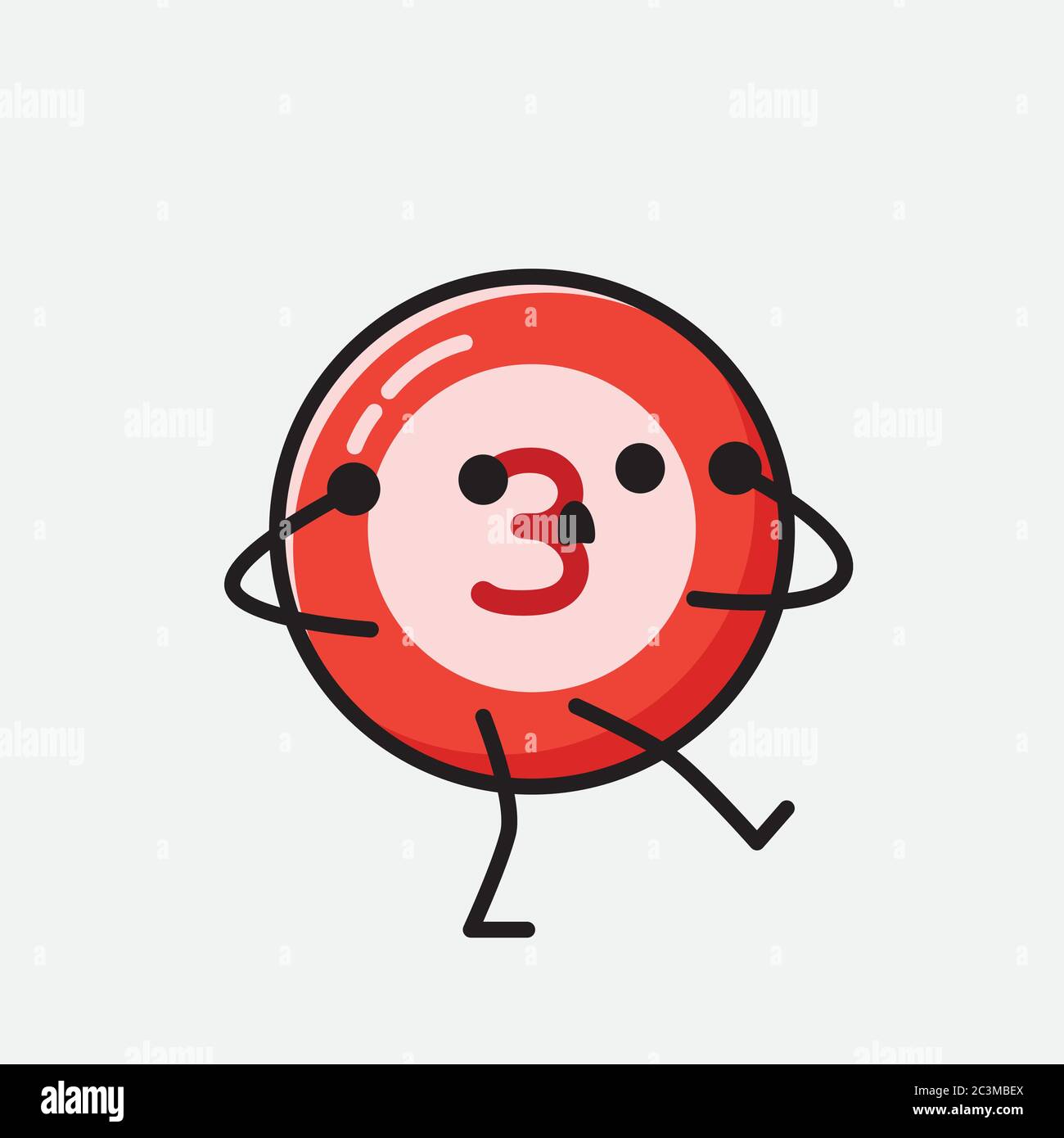 Un'illustrazione del carattere vettoriale della mascotte della sfera del Bilbardo carino nello stile di disegno piatto Illustrazione Vettoriale