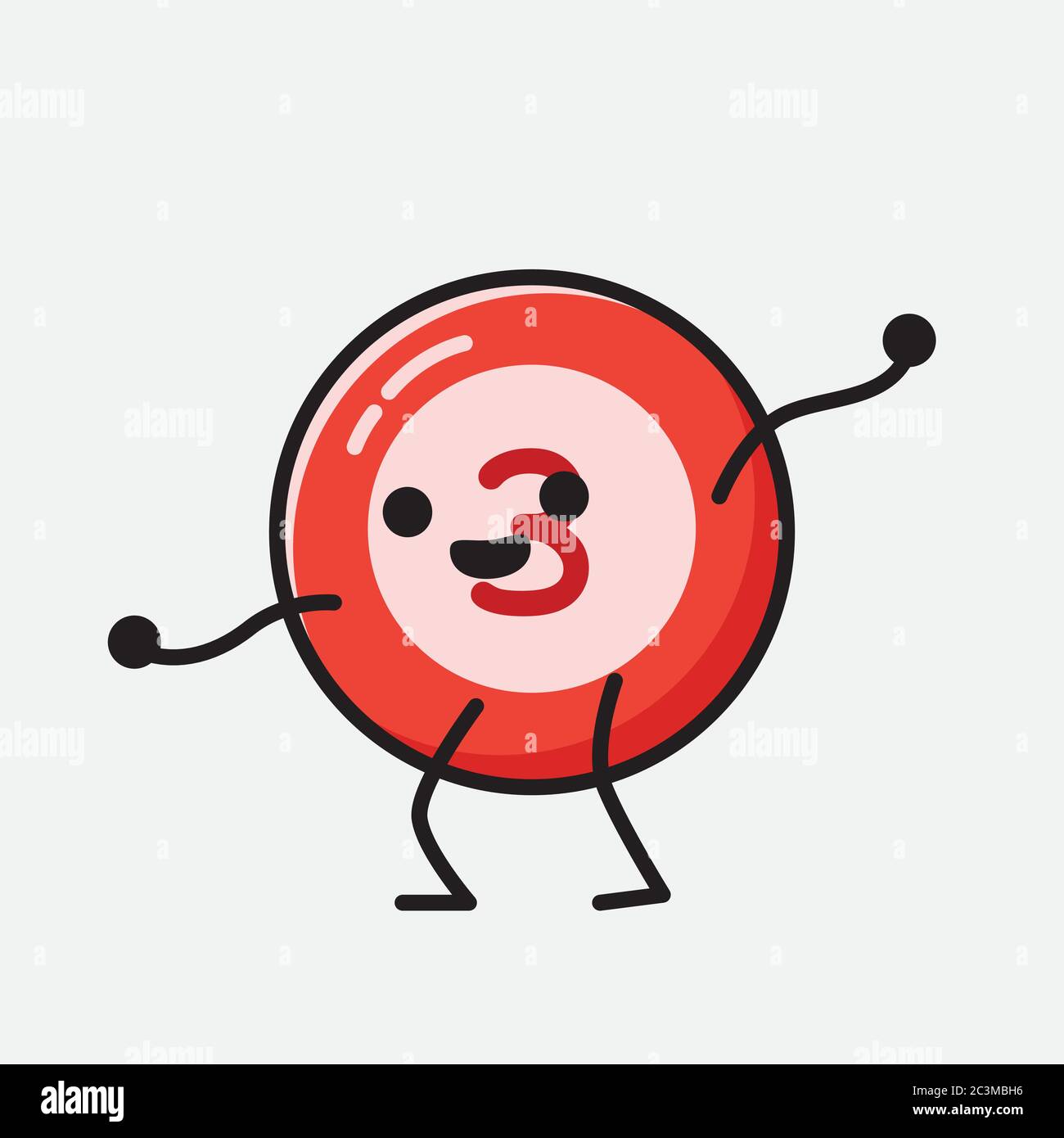 Un'illustrazione del carattere vettoriale della mascotte della sfera del Bilbardo carino nello stile di disegno piatto Illustrazione Vettoriale