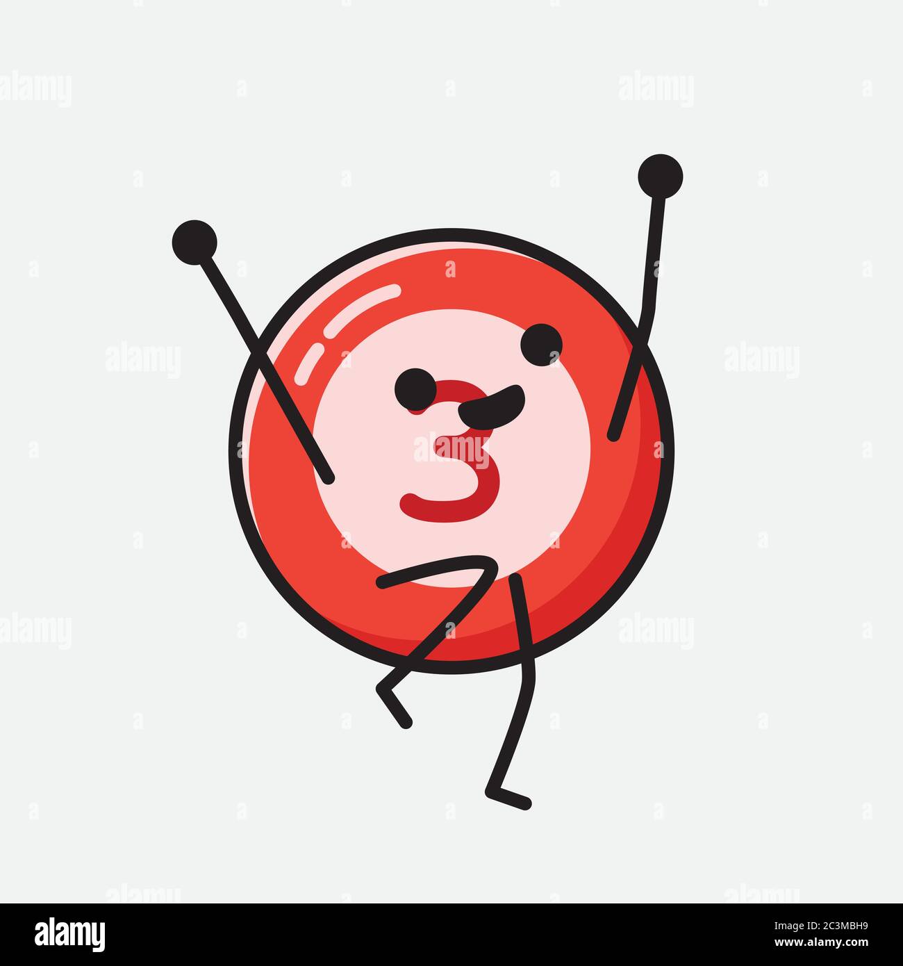 Un'illustrazione del carattere vettoriale della mascotte della sfera del Bilbardo carino nello stile di disegno piatto Illustrazione Vettoriale