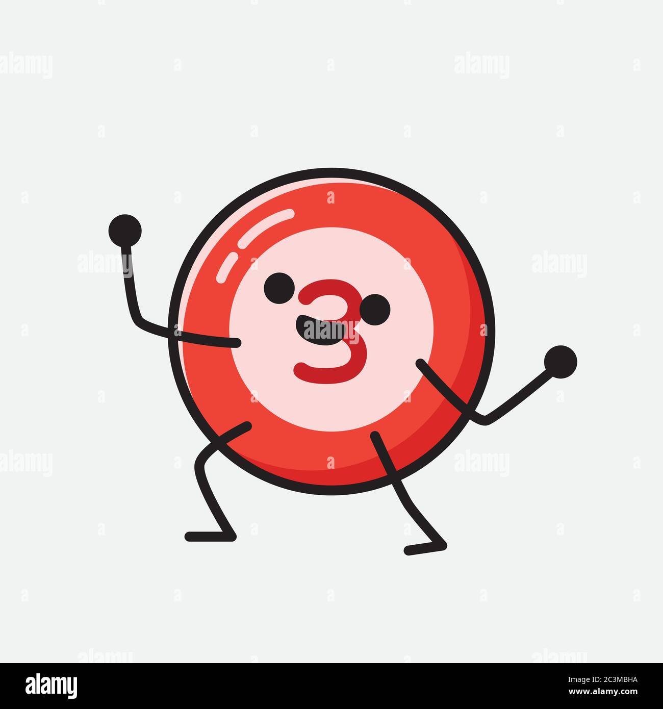 Un'illustrazione del carattere vettoriale della mascotte della sfera del Bilbardo carino nello stile di disegno piatto Illustrazione Vettoriale