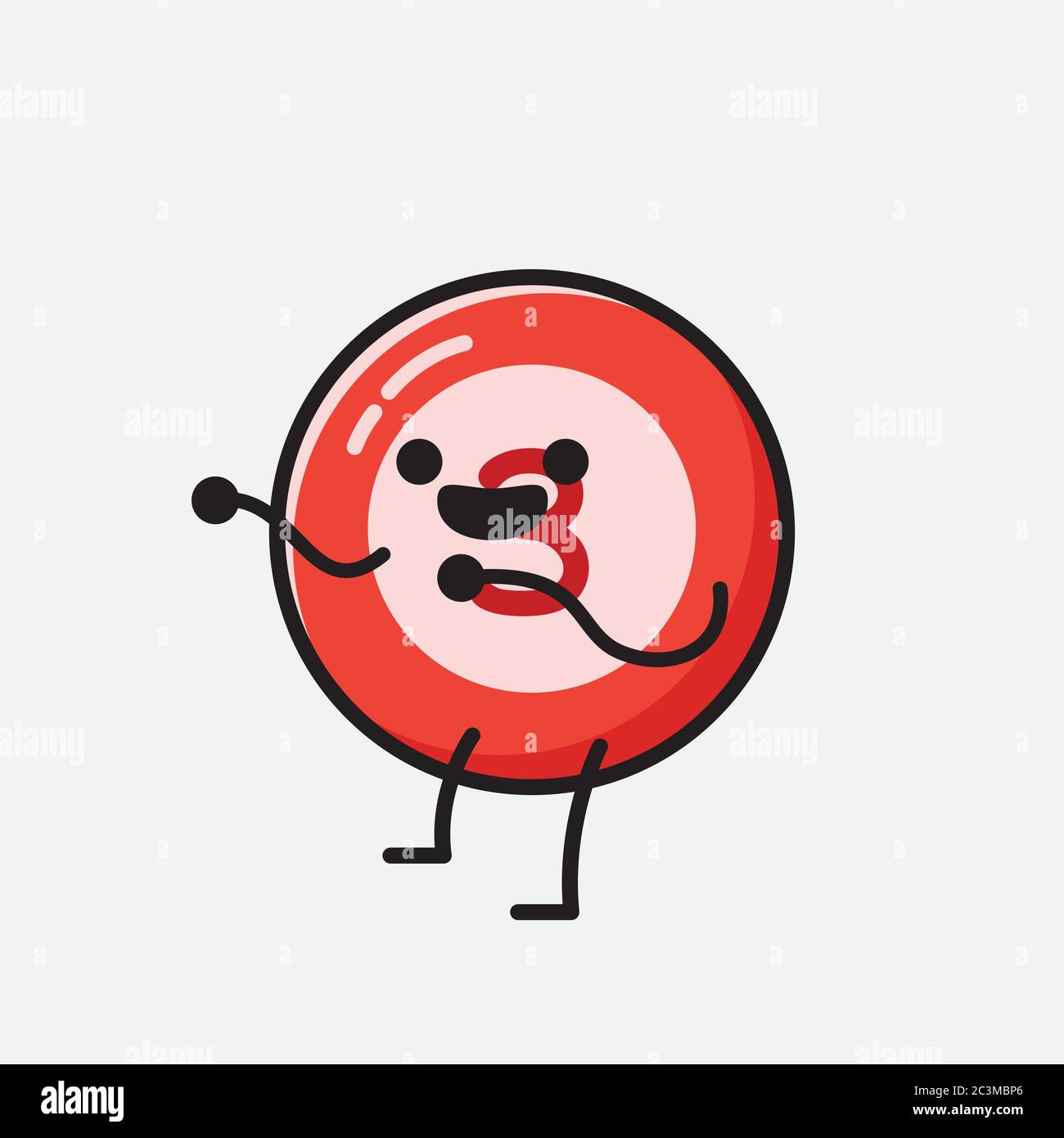 Un'illustrazione del carattere vettoriale della mascotte della sfera del Bilbardo carino nello stile di disegno piatto Illustrazione Vettoriale