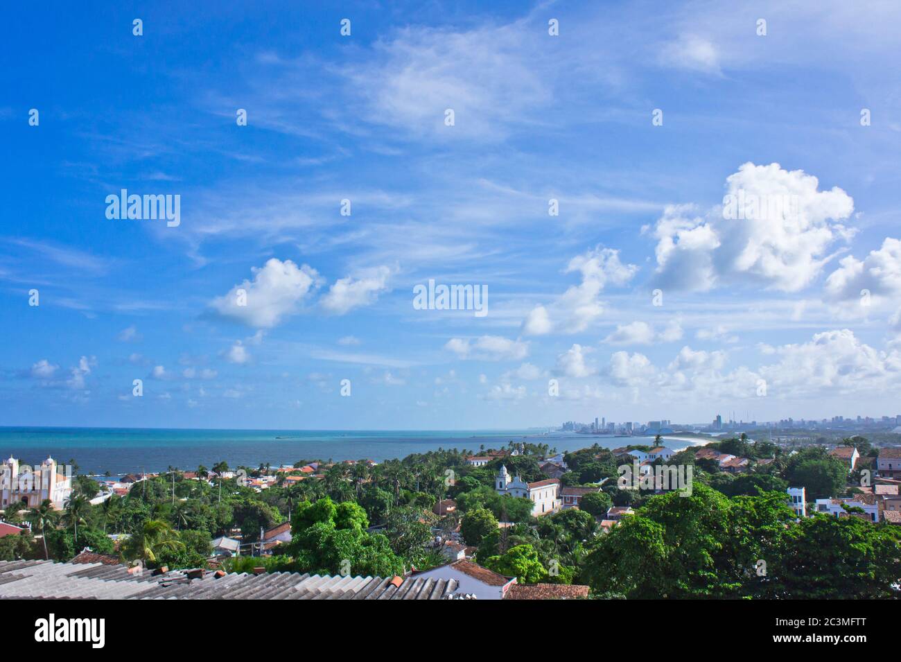 Vista sulla strada della città vecchia, Olinda, Brasile, Sud America Foto Stock