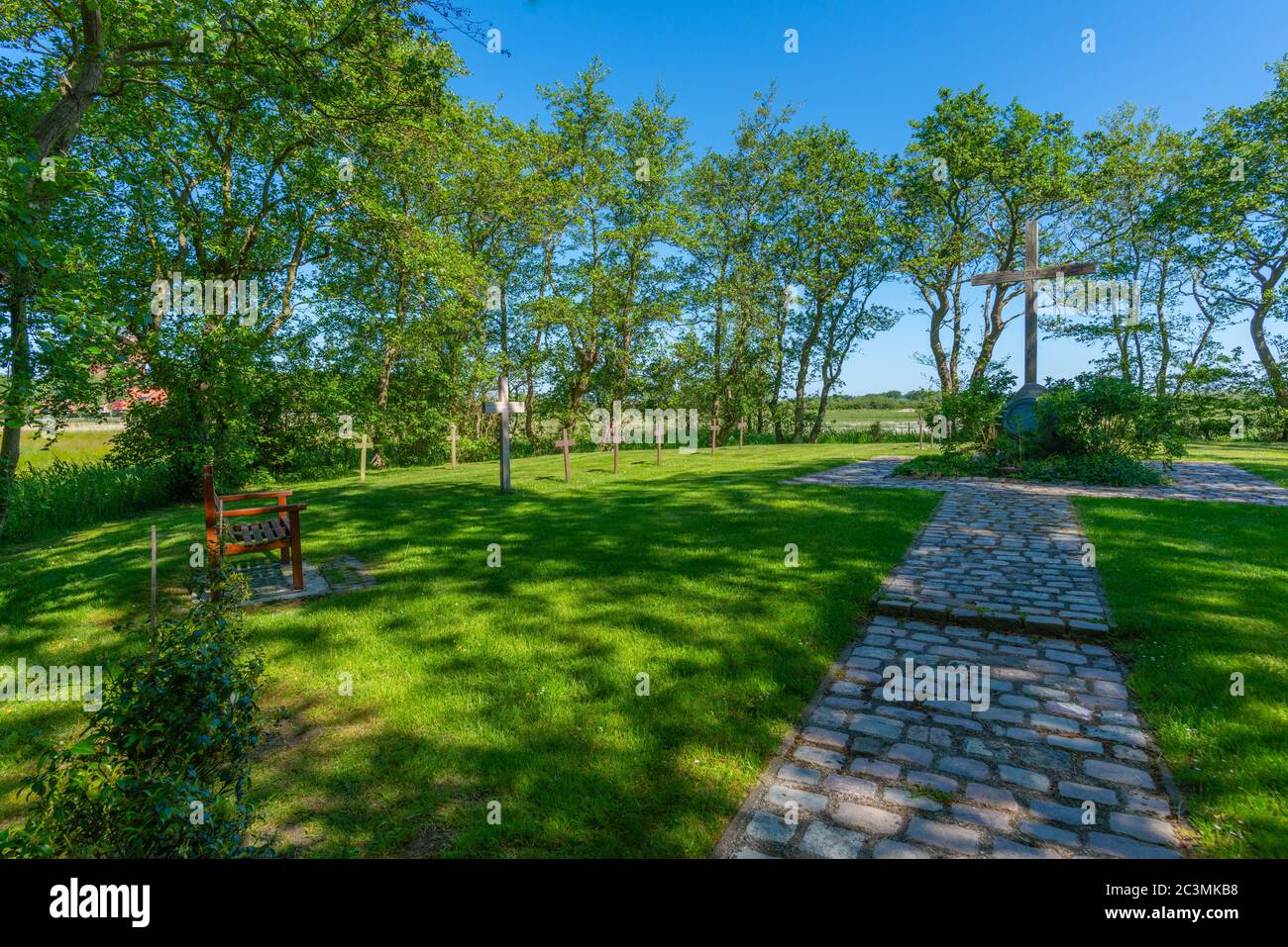 Cimitero delle persone senza nome annegate, isola del Mare del Nord di Neuwerk, Stato federale di Amburgo, Germania del Nord, Europa, Patrimonio mondiale dell'UNESCO, Foto Stock