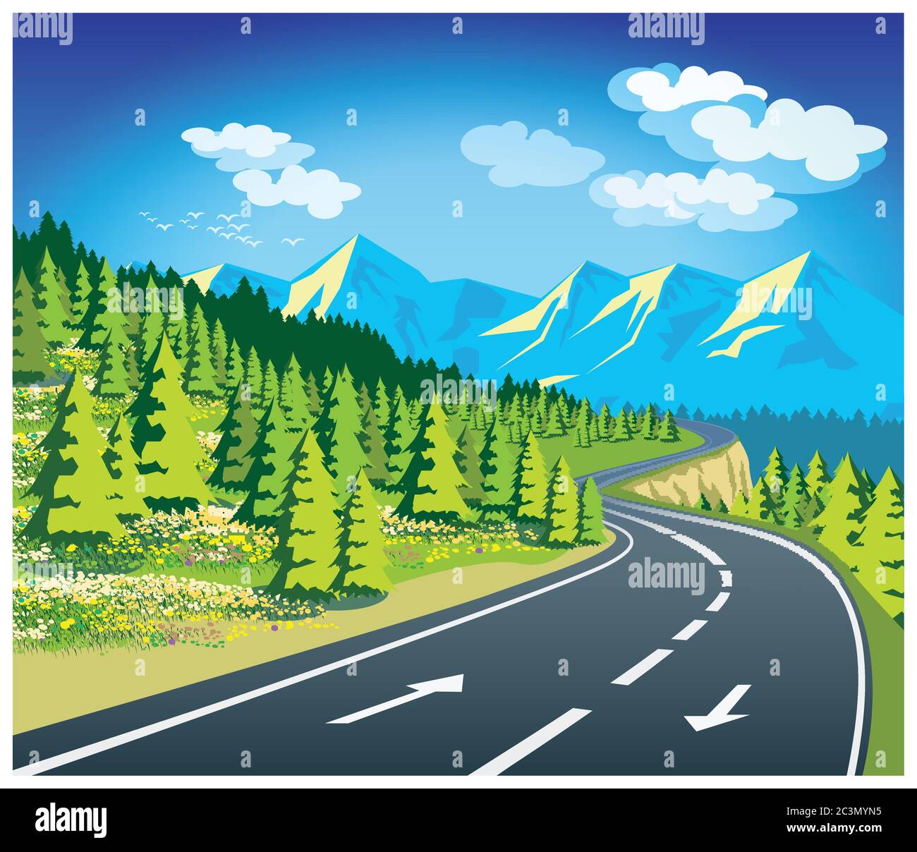 Illustrazione vettoriale stilizzata sul tema del viaggio in Europa Illustrazione Vettoriale