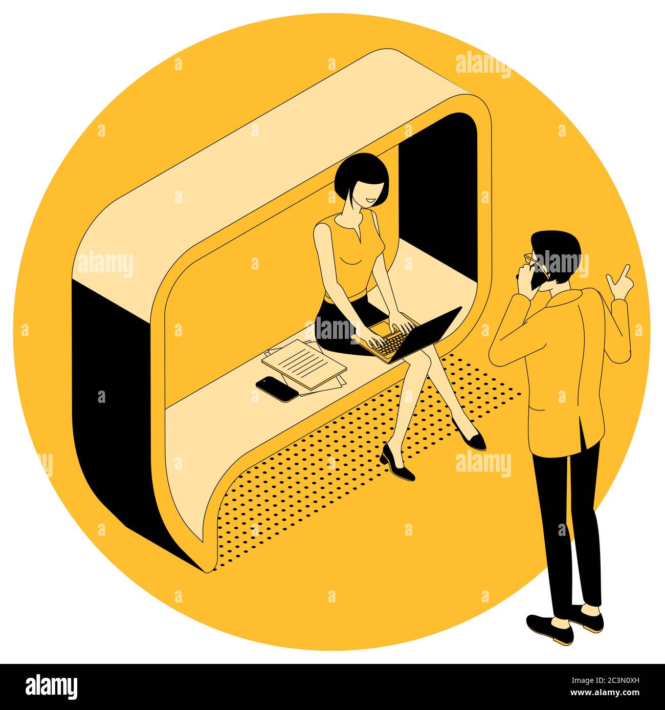 Isometrica, la revisione e il feedback Illustrazione Vettoriale