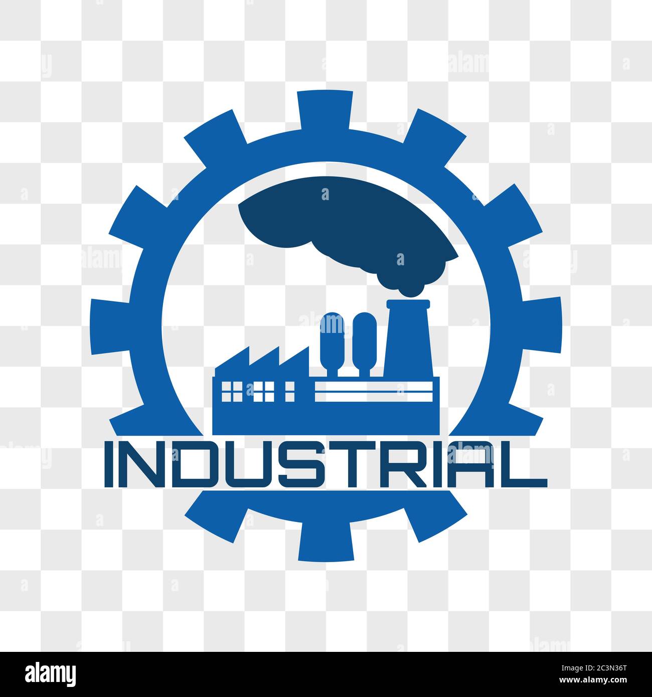 logo industriale isolato su sfondo trasparente. illustrazione vettoriale Illustrazione Vettoriale