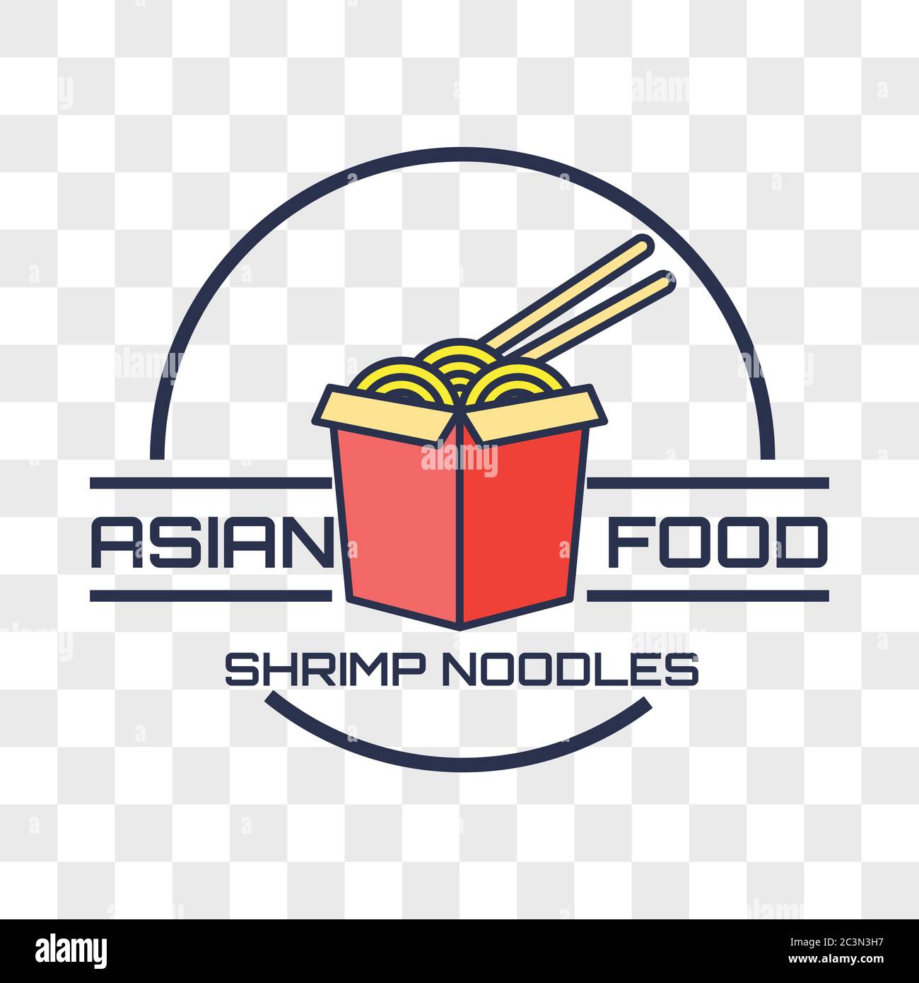 logo asiatico del cibo isolato su sfondo trasparente. illustrazione vettoriale Illustrazione Vettoriale