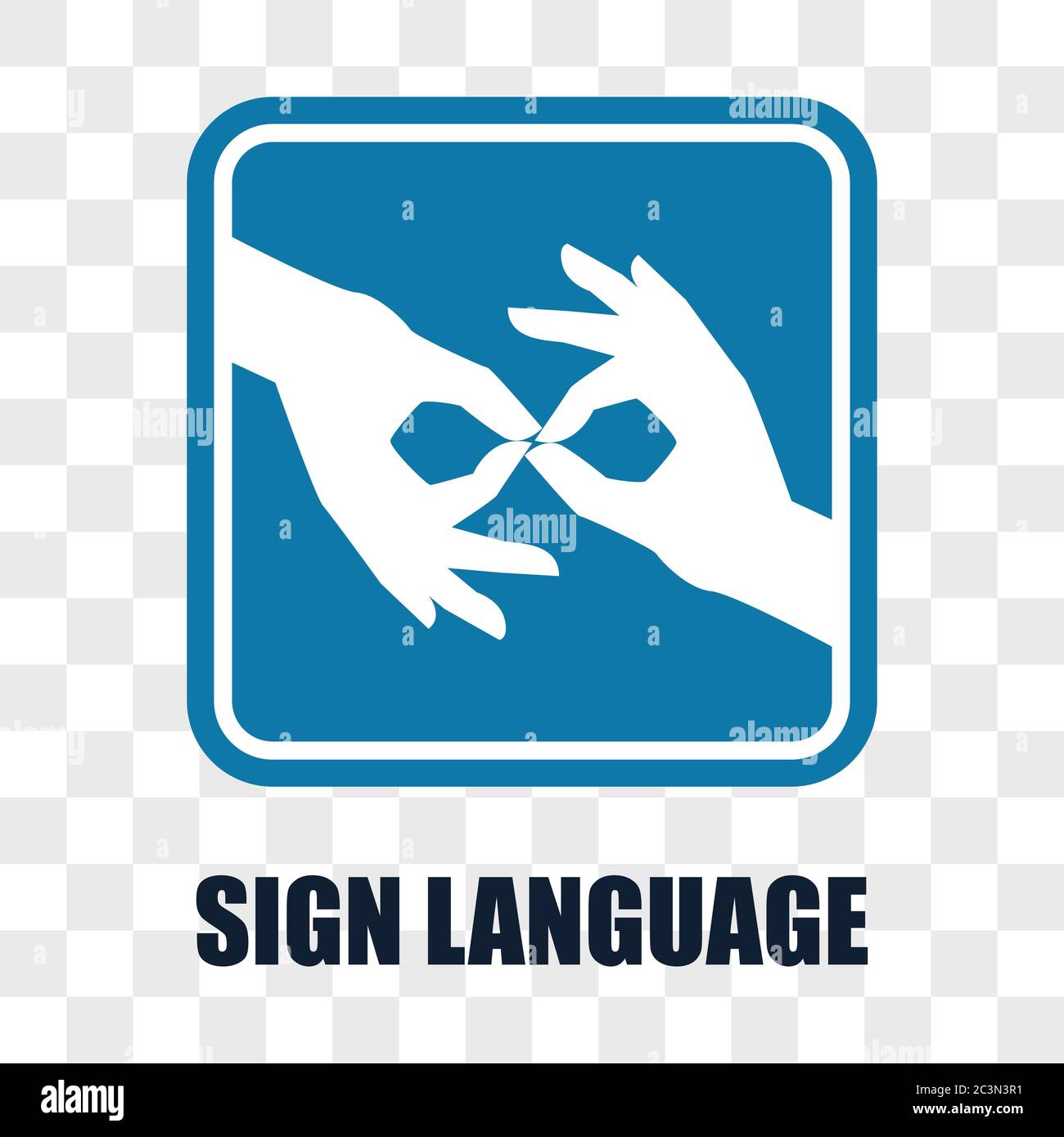 mano con gesto del linguaggio dei segni su sfondo trasparente. illustrazione vettoriale Illustrazione Vettoriale