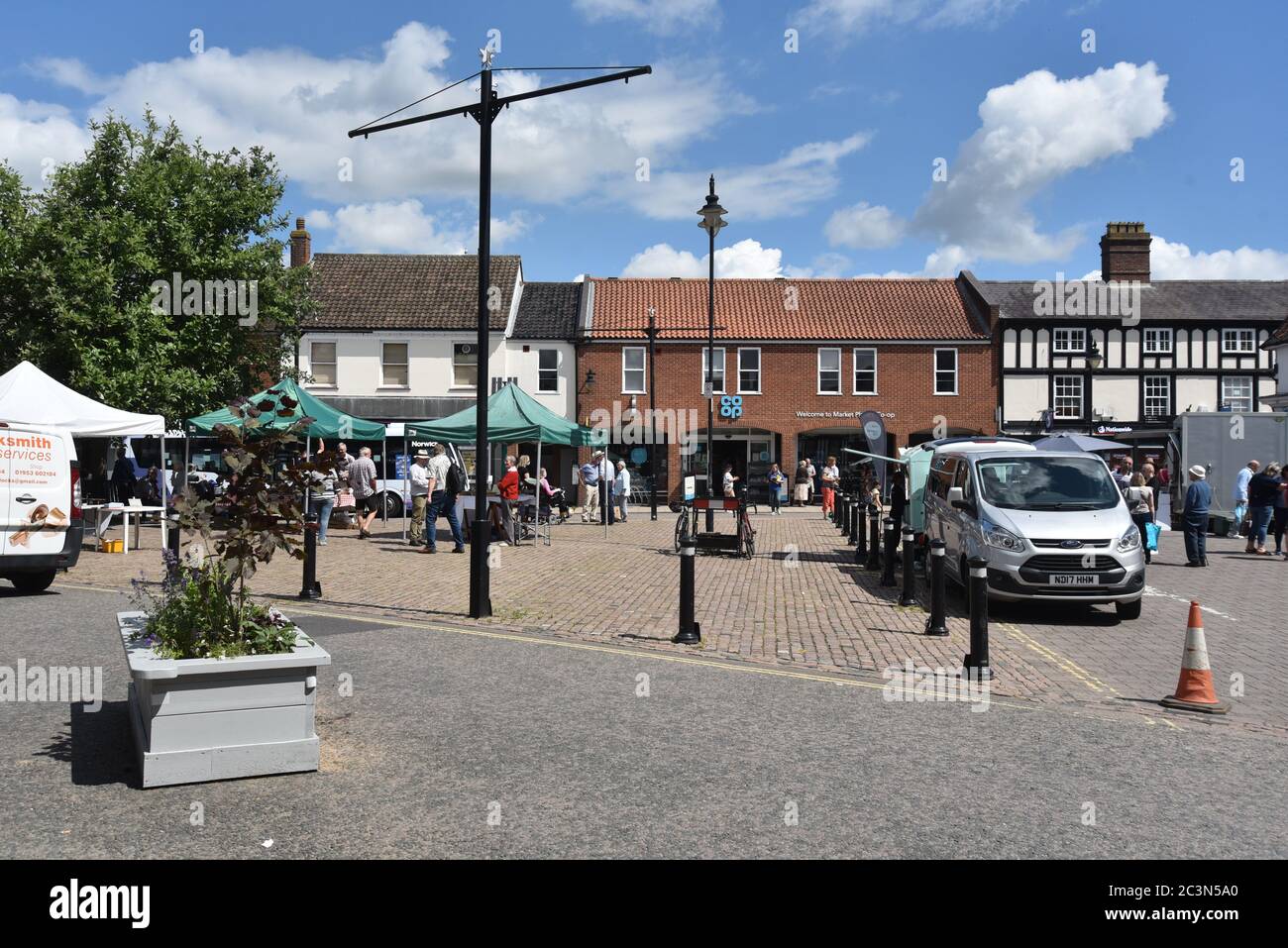 Misure di sicurezza in Wymondham Foto Stock
