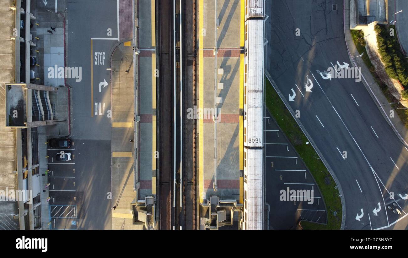 Foto aerea del San Francisco Rapid Transit a Daly città Foto Stock