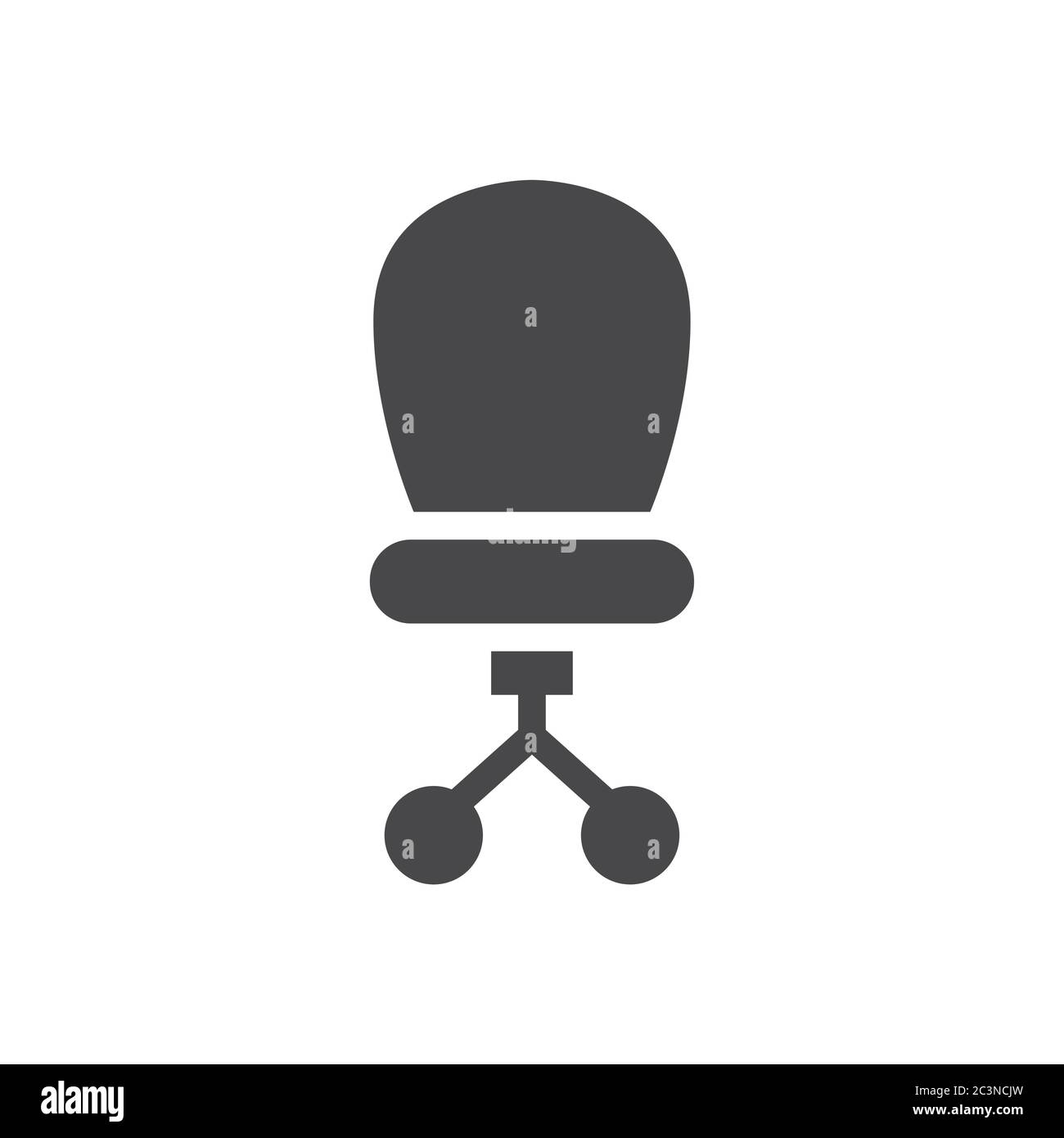 Icona vettore semplice sedia da ufficio. Simbolo del pittogramma della sedia del direttore. Illustrazione Vettoriale