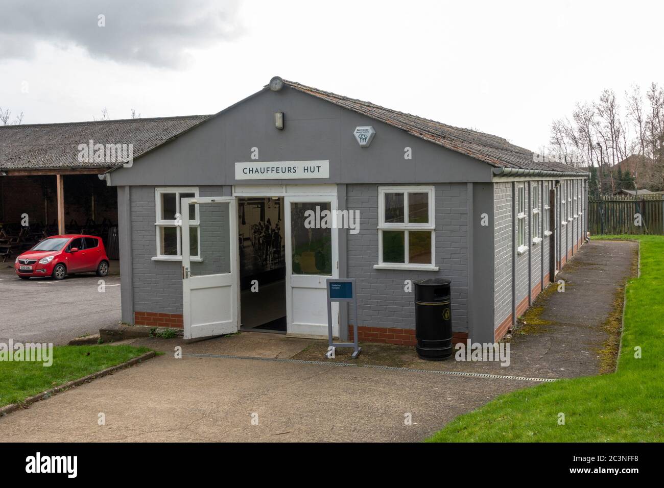 Il rifugio Chauffeurs (ampliato nel 1943) a Bletchley Park, Bletchley, Buckinghamshire, Regno Unito. Foto Stock