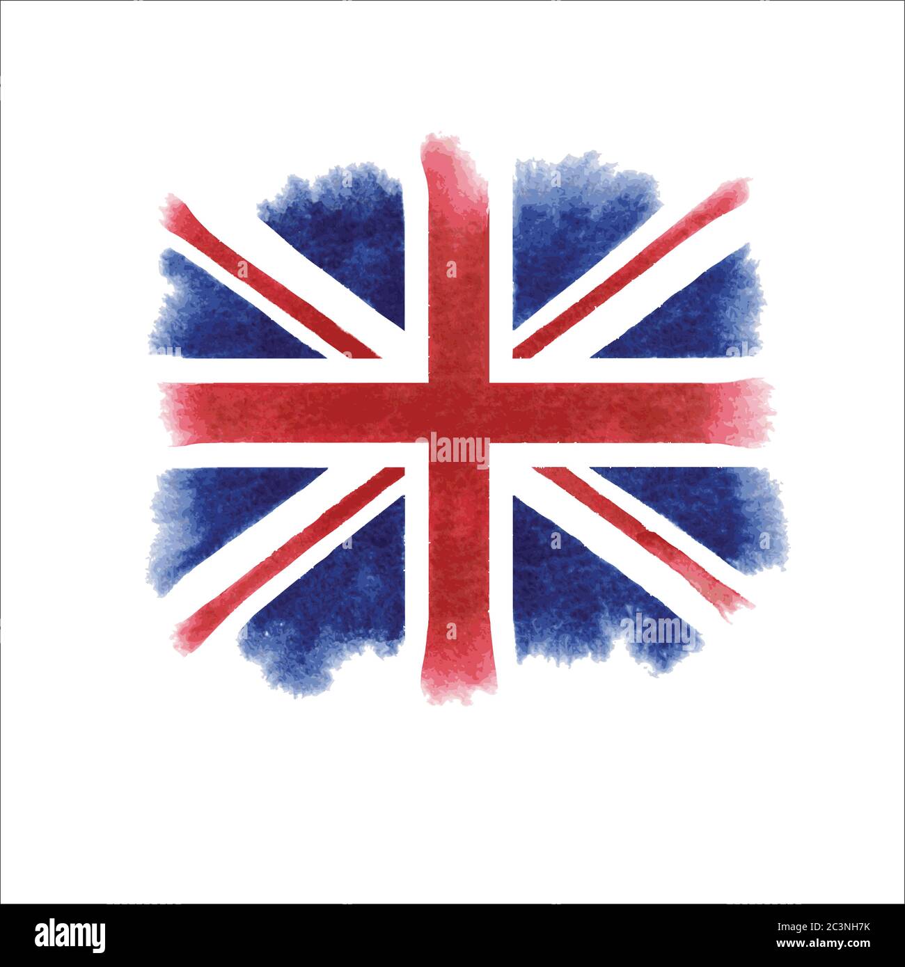 Bandiera britannica acquerello Illustrazione Vettoriale