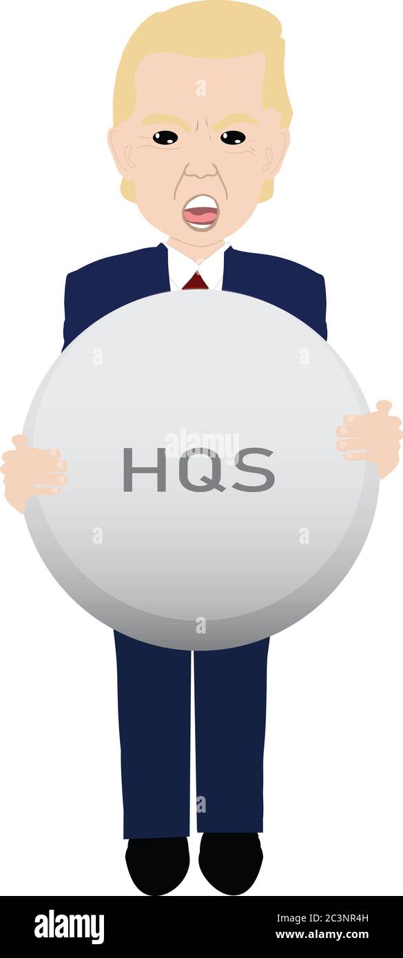 Illustrazione di uomo che tiene una pillola gigante di Hydroxychloriquine Foto Stock