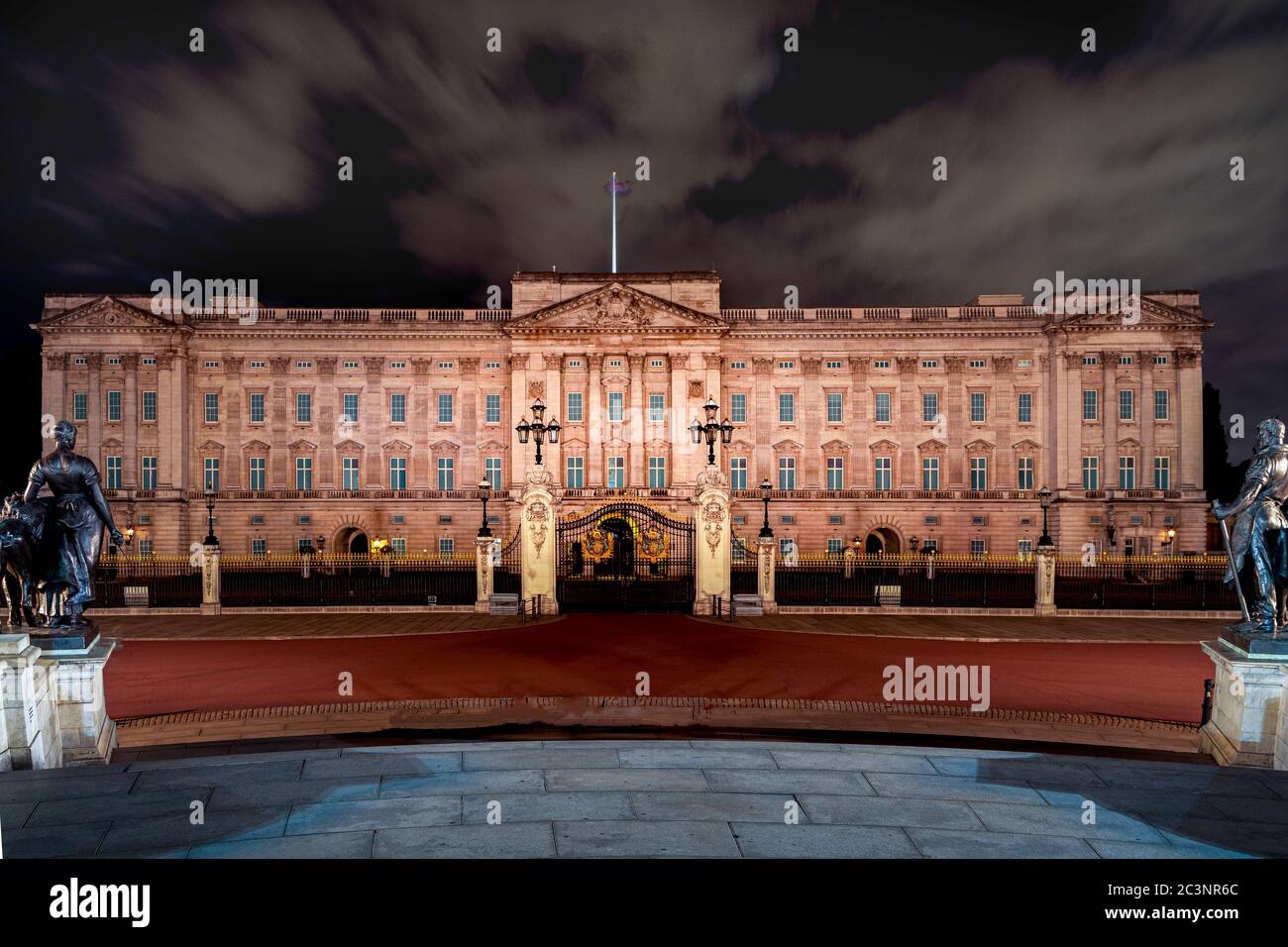 Buckingam Palace residente del Re Carlo nel centro di Londra Regno Unito Foto Stock