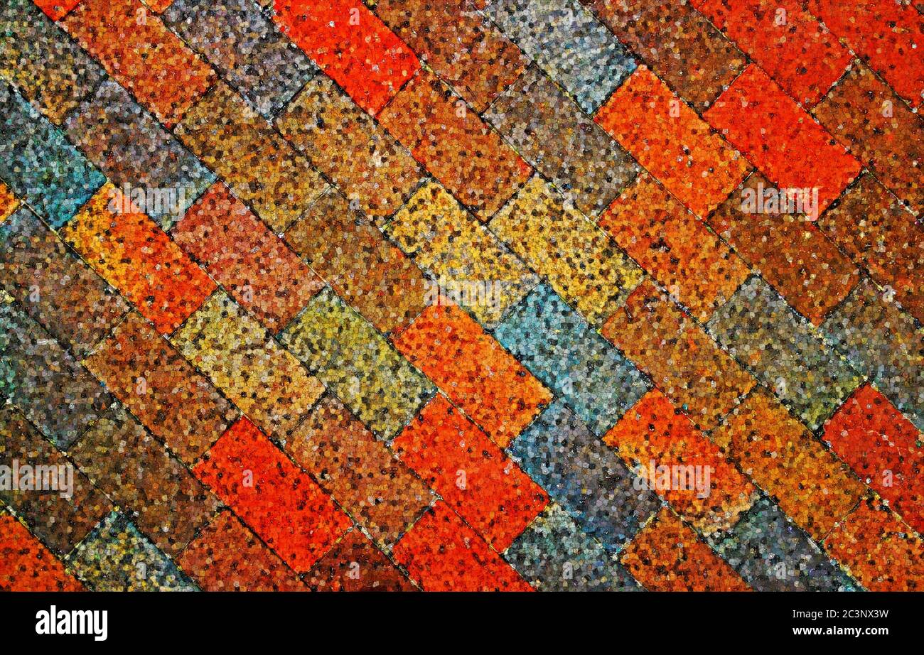 Astratto in mattoni colorati. Foto Stock