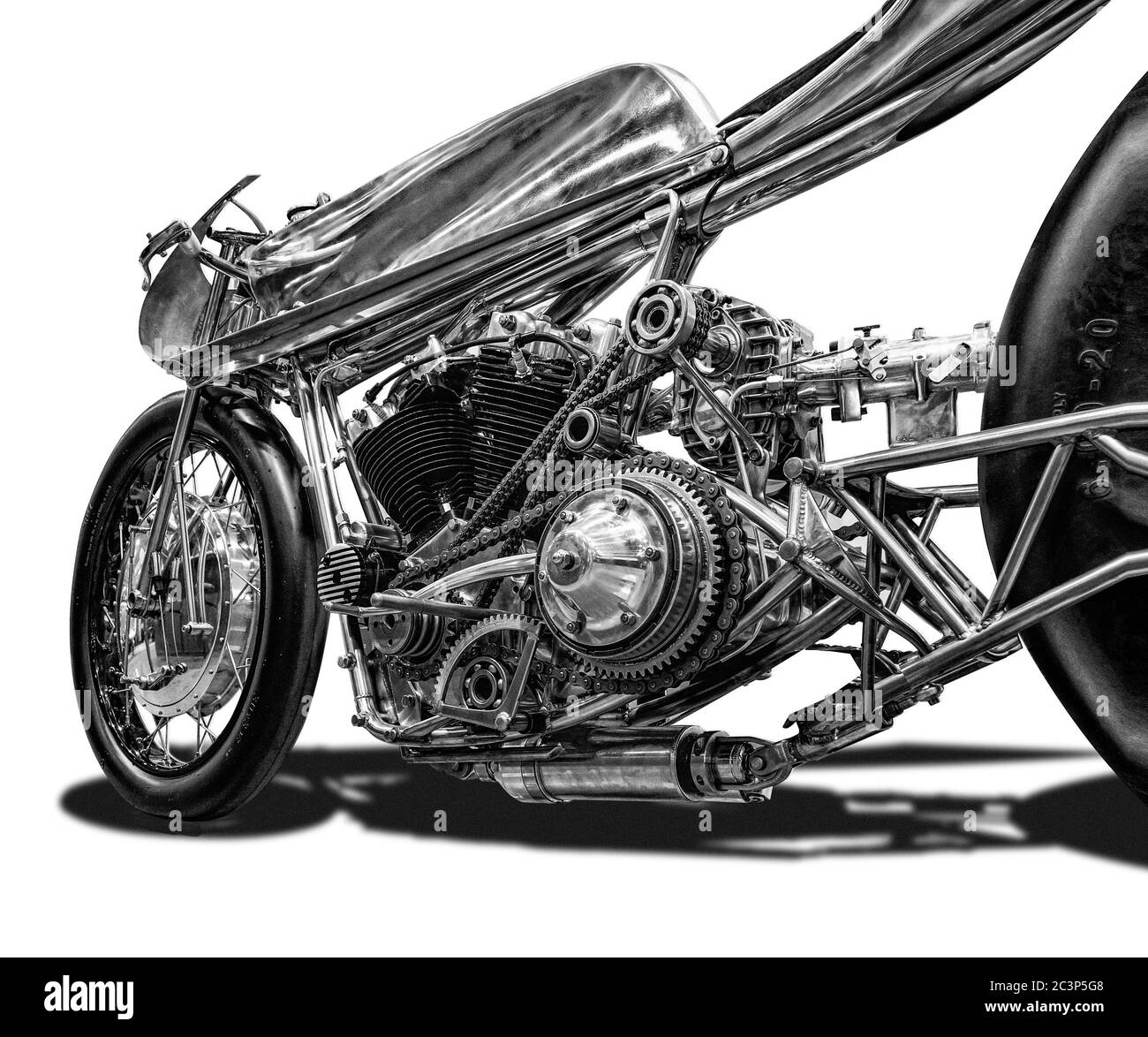 La moto da trascinamento in stile retrò Harley Foto Stock