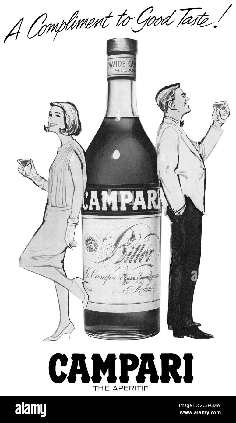 1964 Pubblicità britannica per Campari. Foto Stock