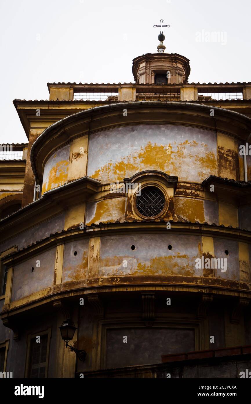 Facciata posteriore del famoso Pantheon di Roma Foto Stock