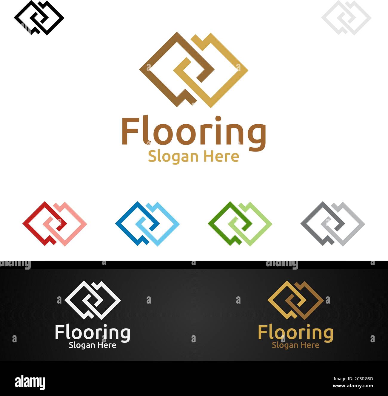 Logo per parquet in legno o legno di vinile granito titolo Vector Design Illustrazione Vettoriale